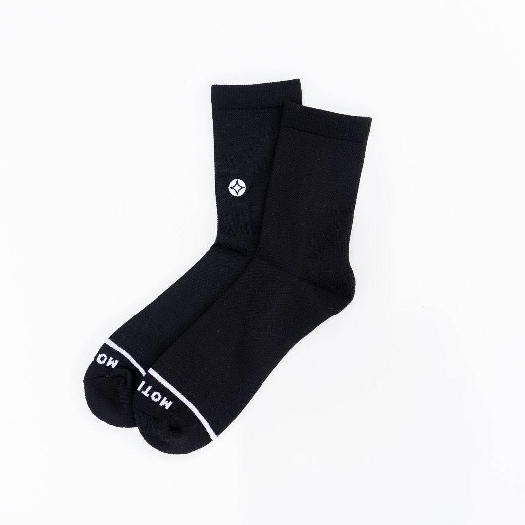 The Everlast Mid-Crew Sock (Black) - Motier Lafayette