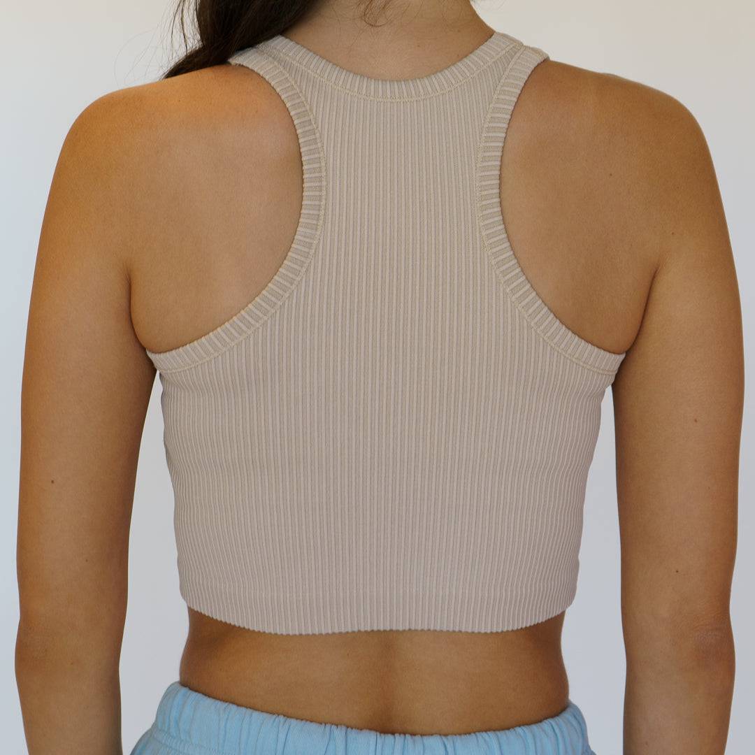 Ribbed Over-Dyed Tank (Stone)