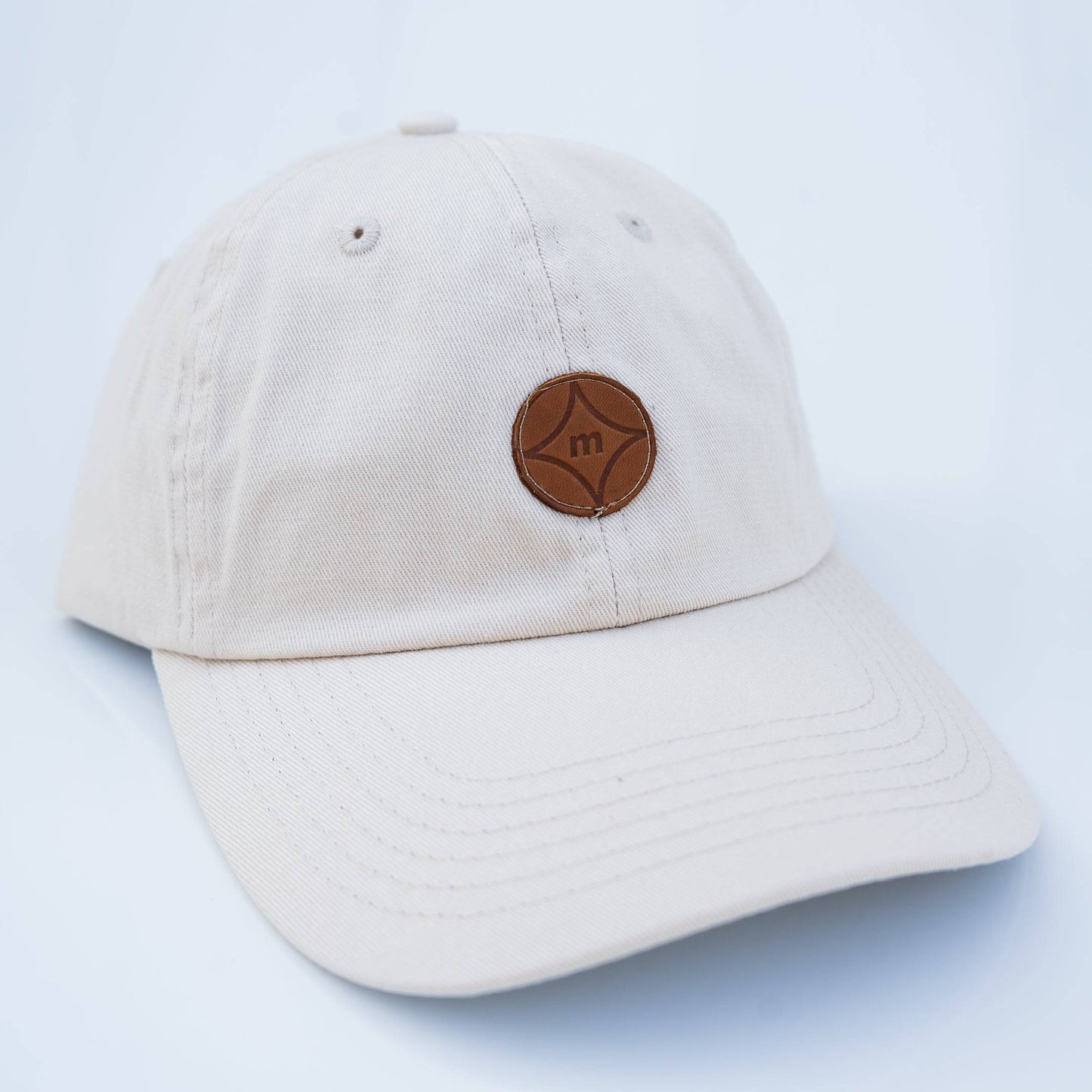 Leather Patch Dad Hat (Khaki)