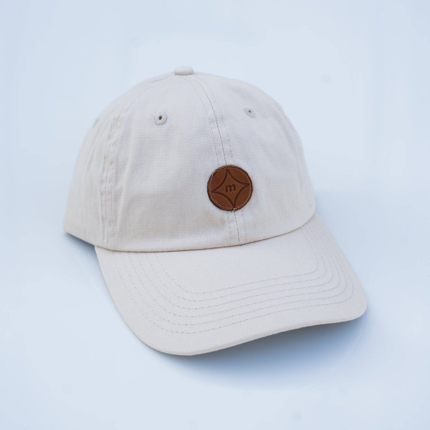 Leather Patch Dad Hat (Khaki)
