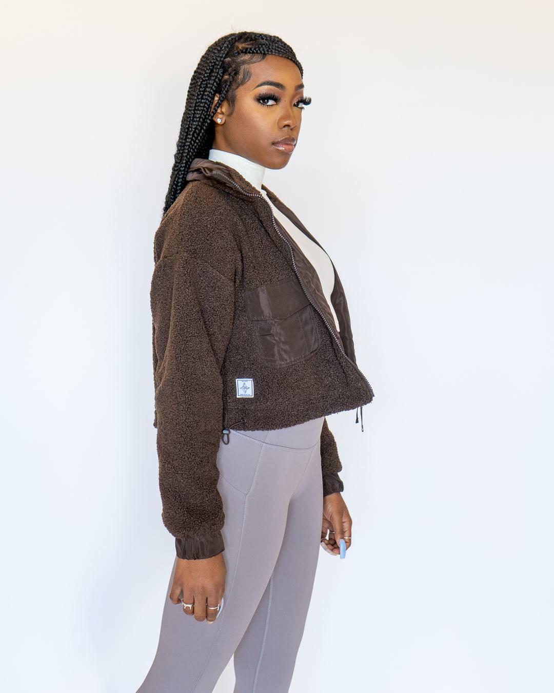 Retractable Sherpa Jacket (Brown)