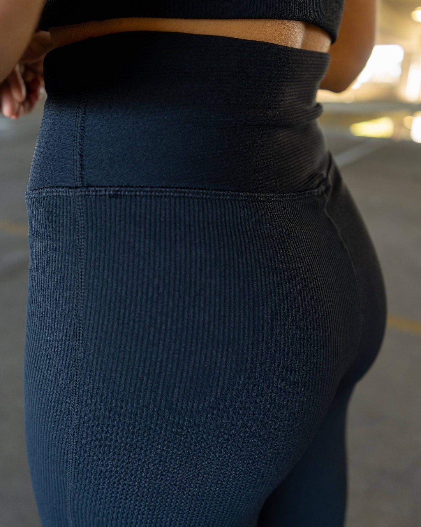 Ribbed Highwaist Active Leggings (Black)