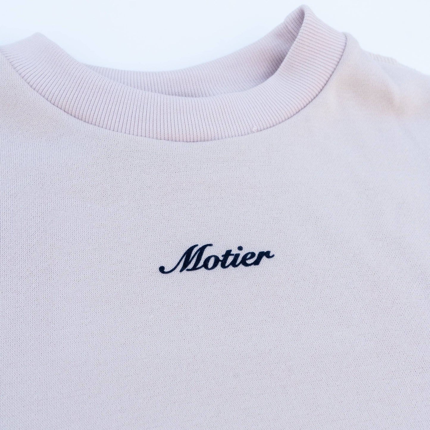 Script Cropped Crewneck (Beige)