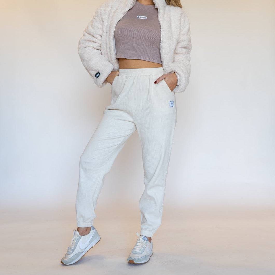 Corduroy Knit Joggers (Ivory)