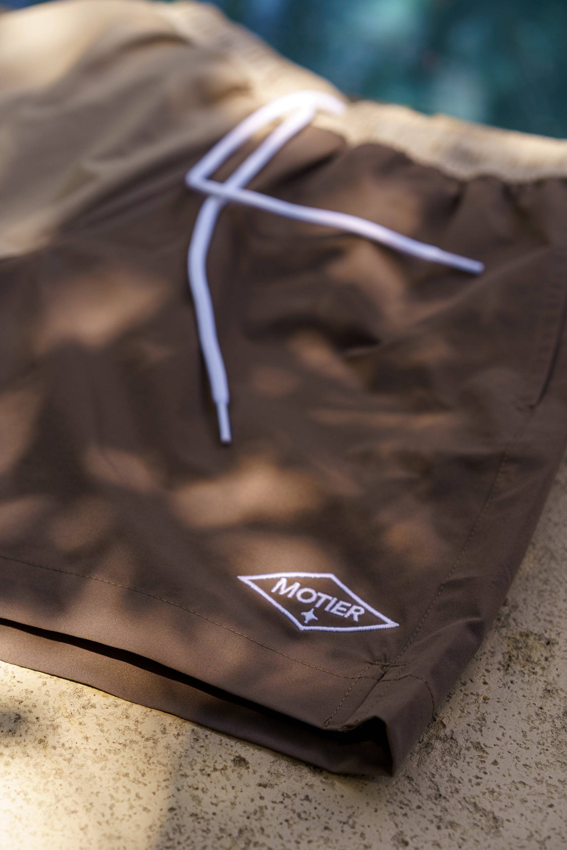 The Colorblock Boardshorts (Espresso) - Motier Lafayette 