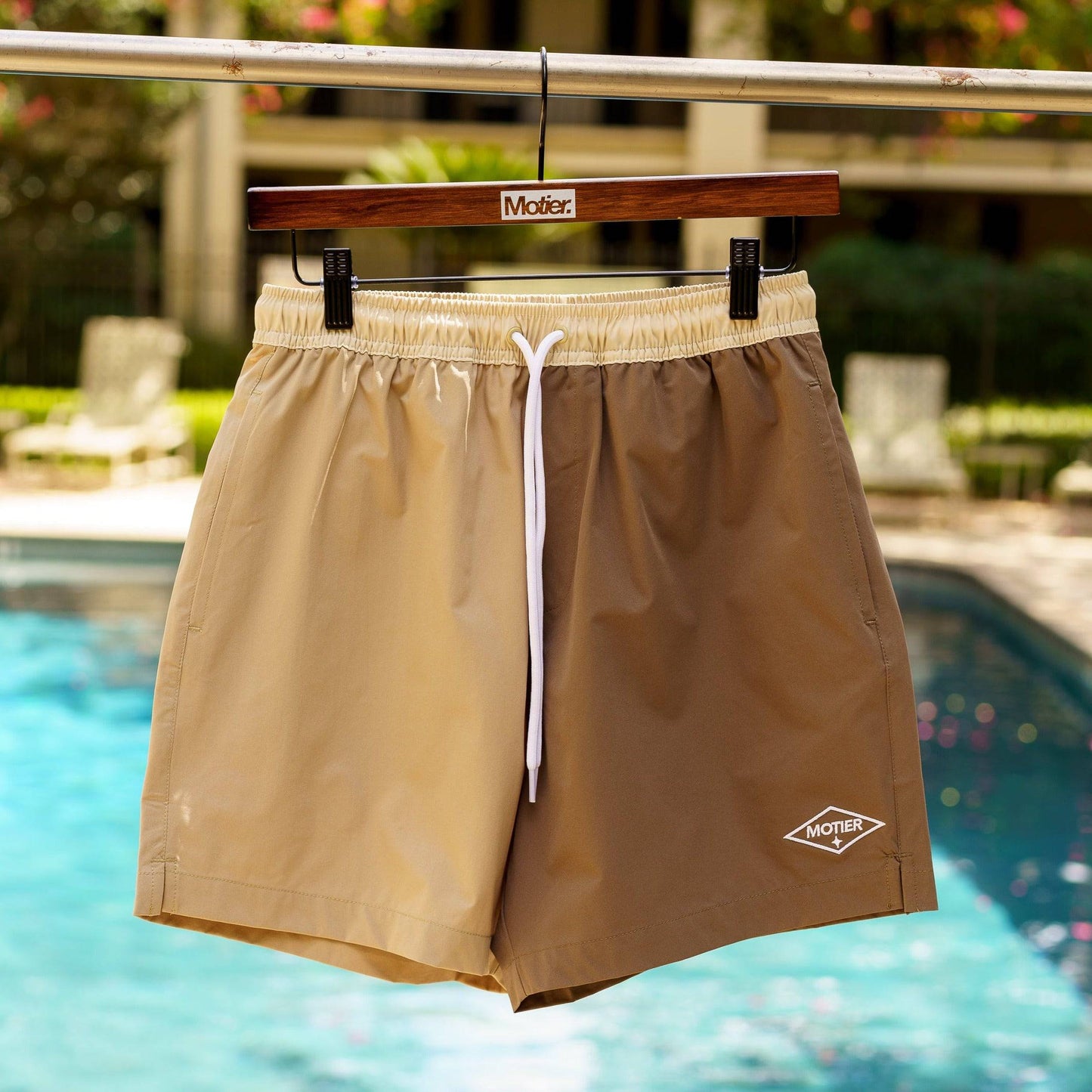 The Colorblock Boardshorts (Espresso) - Motier Lafayette 
