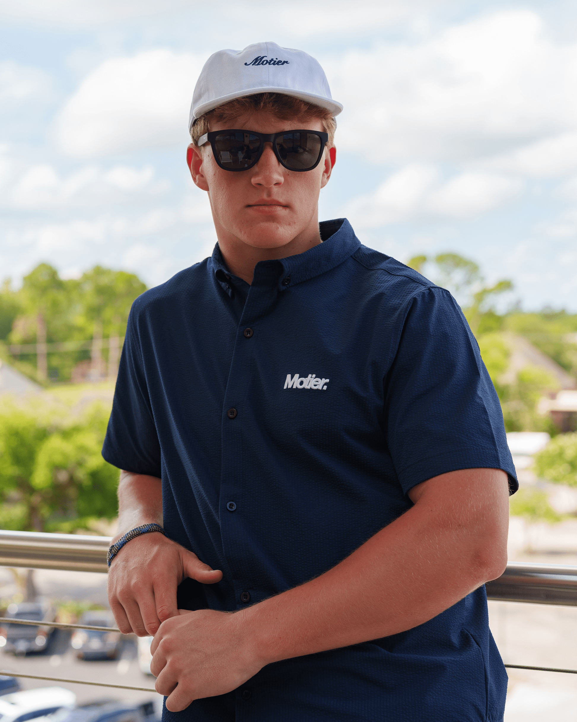 The Winston Seersucker Button Down (Navy) - Motier Lafayette 
