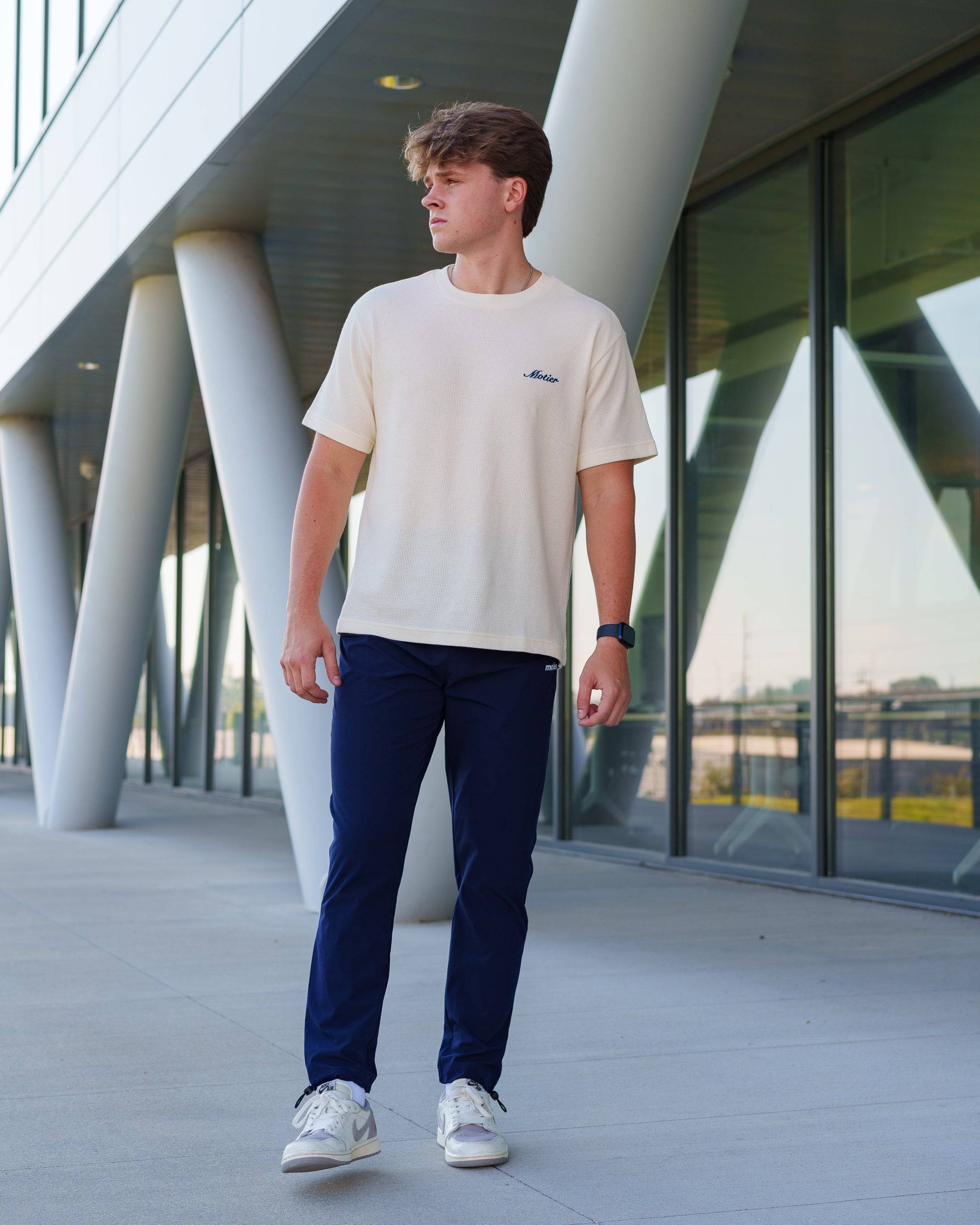 The Sterling Waffle Tee (Cream) - Motier Lafayette 