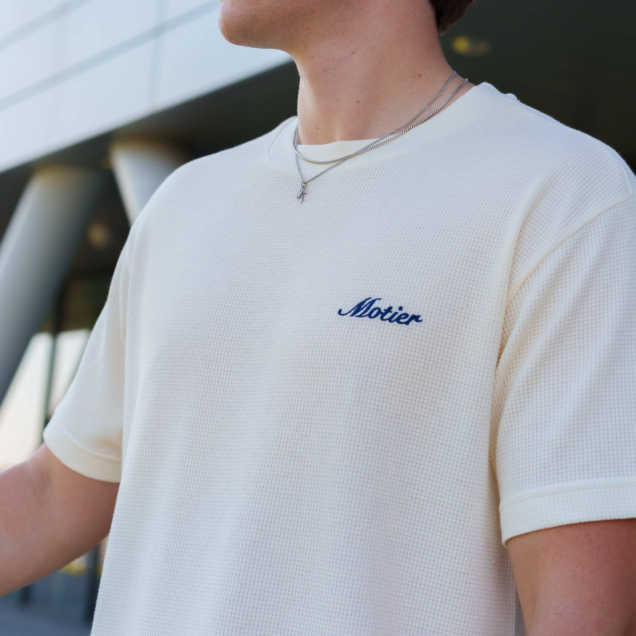 The Sterling Waffle Tee (Cream) - Motier Lafayette 