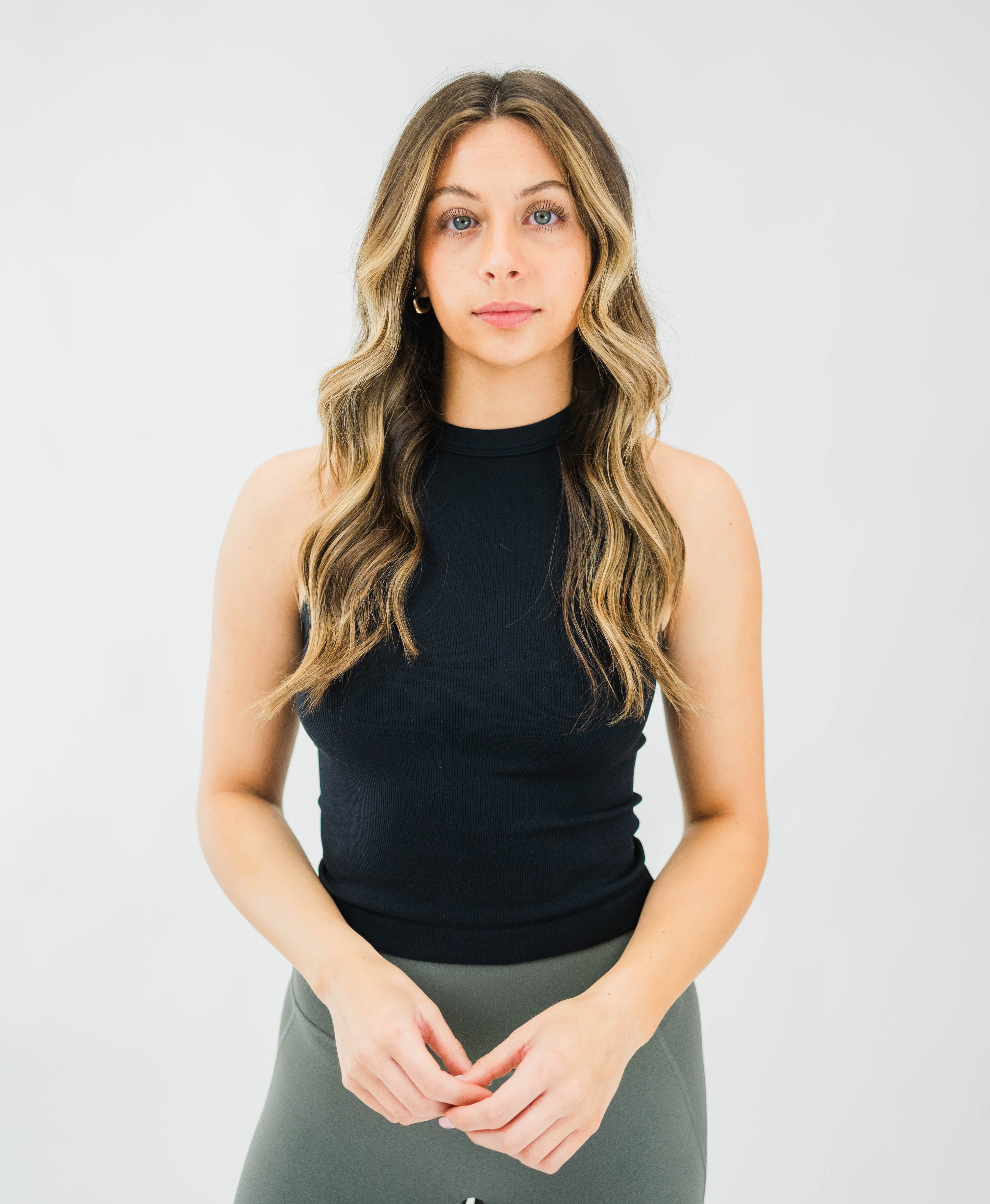 Women's Ribbed Active Tank (Black) - Motier Lafayette 