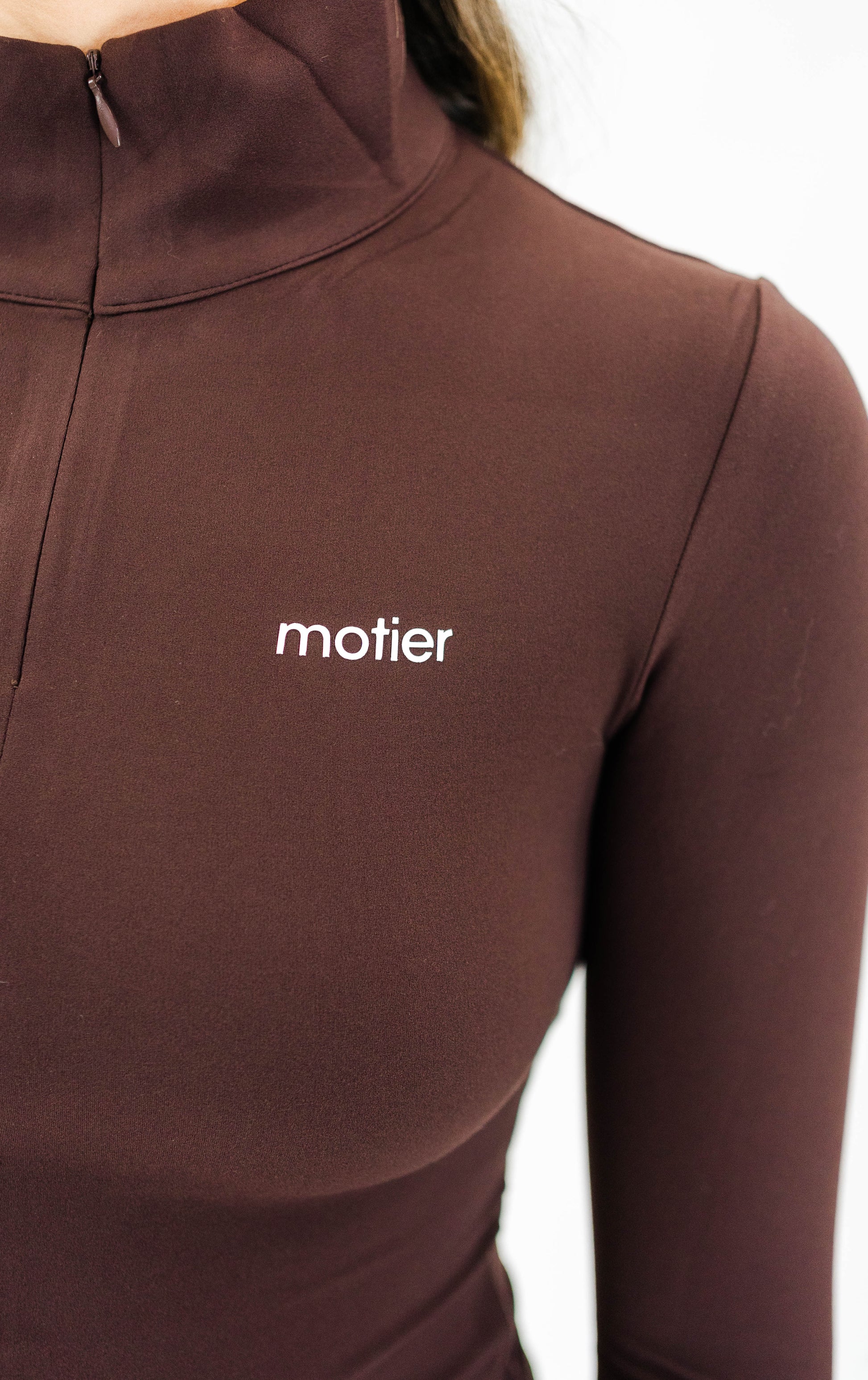 The Nyx Active Quarter Zip Top (French Roast) - Motier Lafayette 