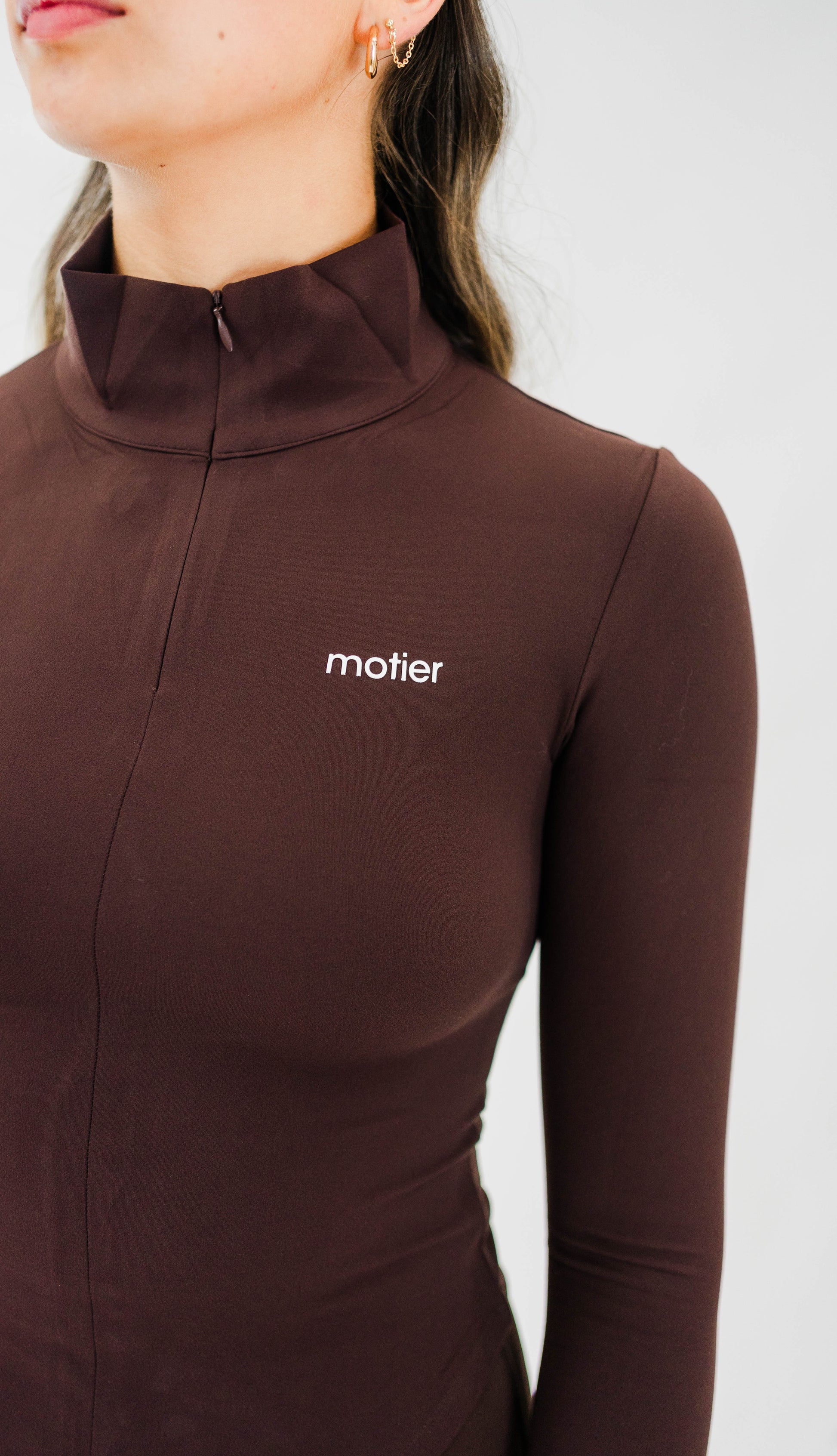 The Nyx Active Quarter Zip Top (French Roast) - Motier Lafayette 