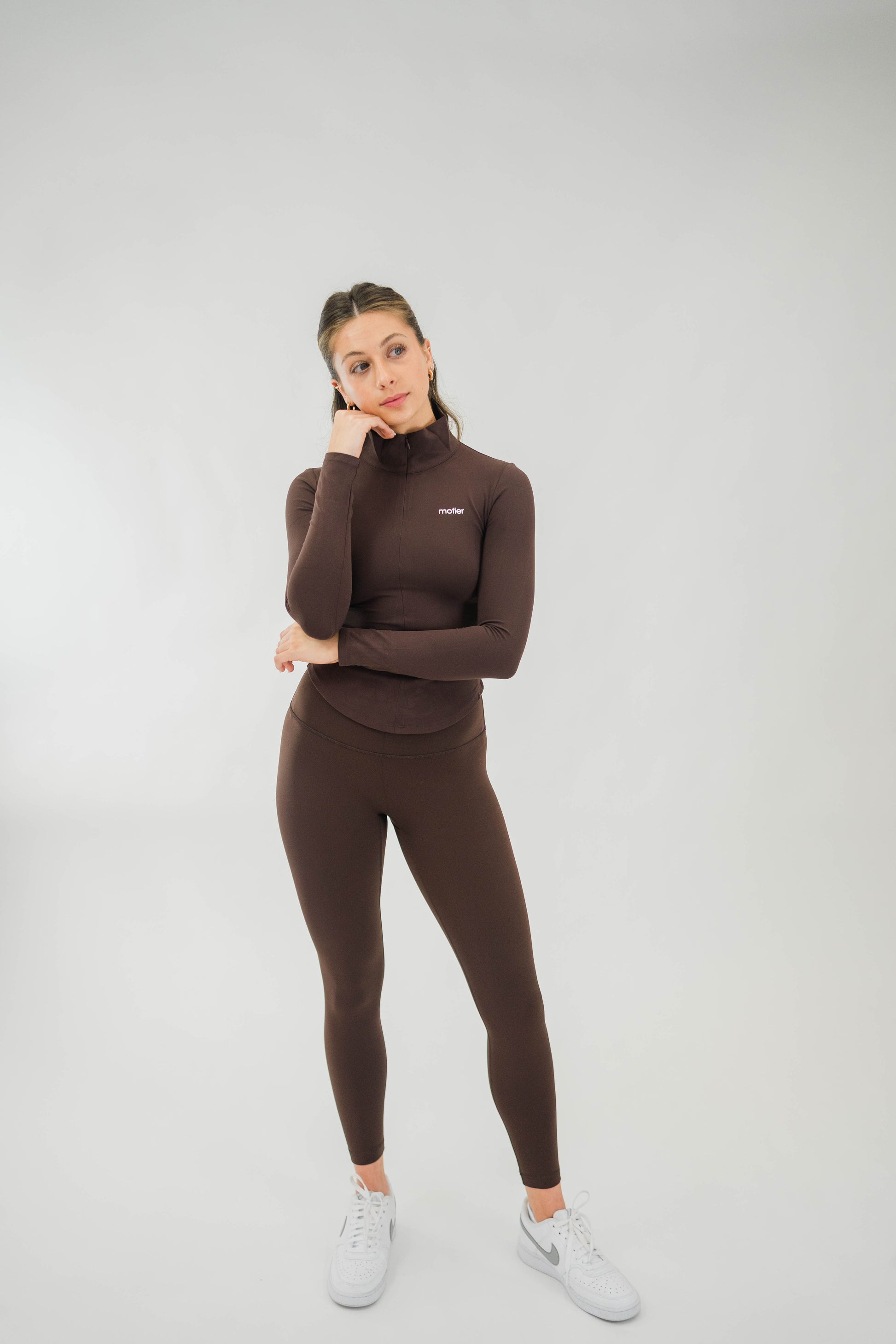 The Empower Highwaist Leggings (French Roast) - Motier Lafayette 