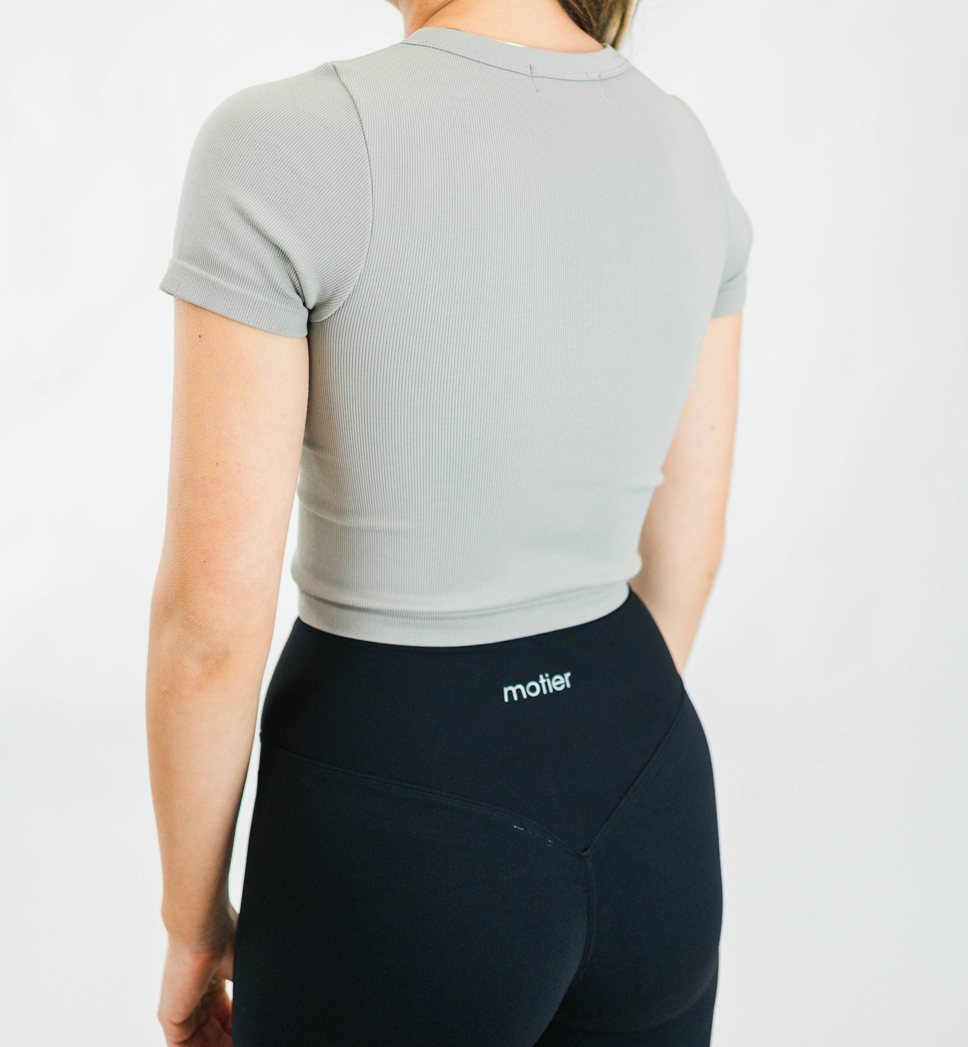 Women's Micro-Ribbed S/S Top (Cloud) - Motier Lafayette 