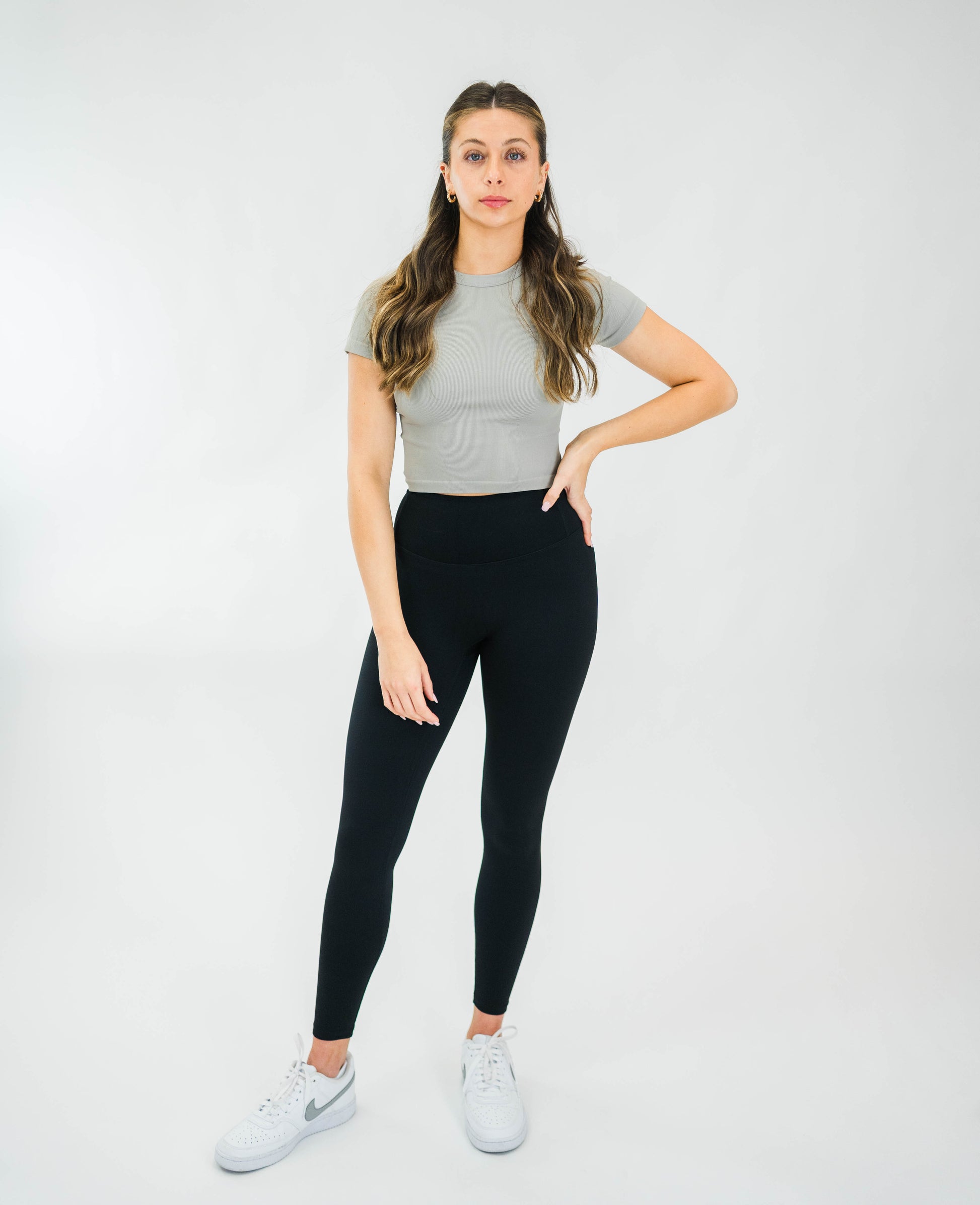 Women's Micro-Ribbed S/S Top (Cloud) - Motier Lafayette 