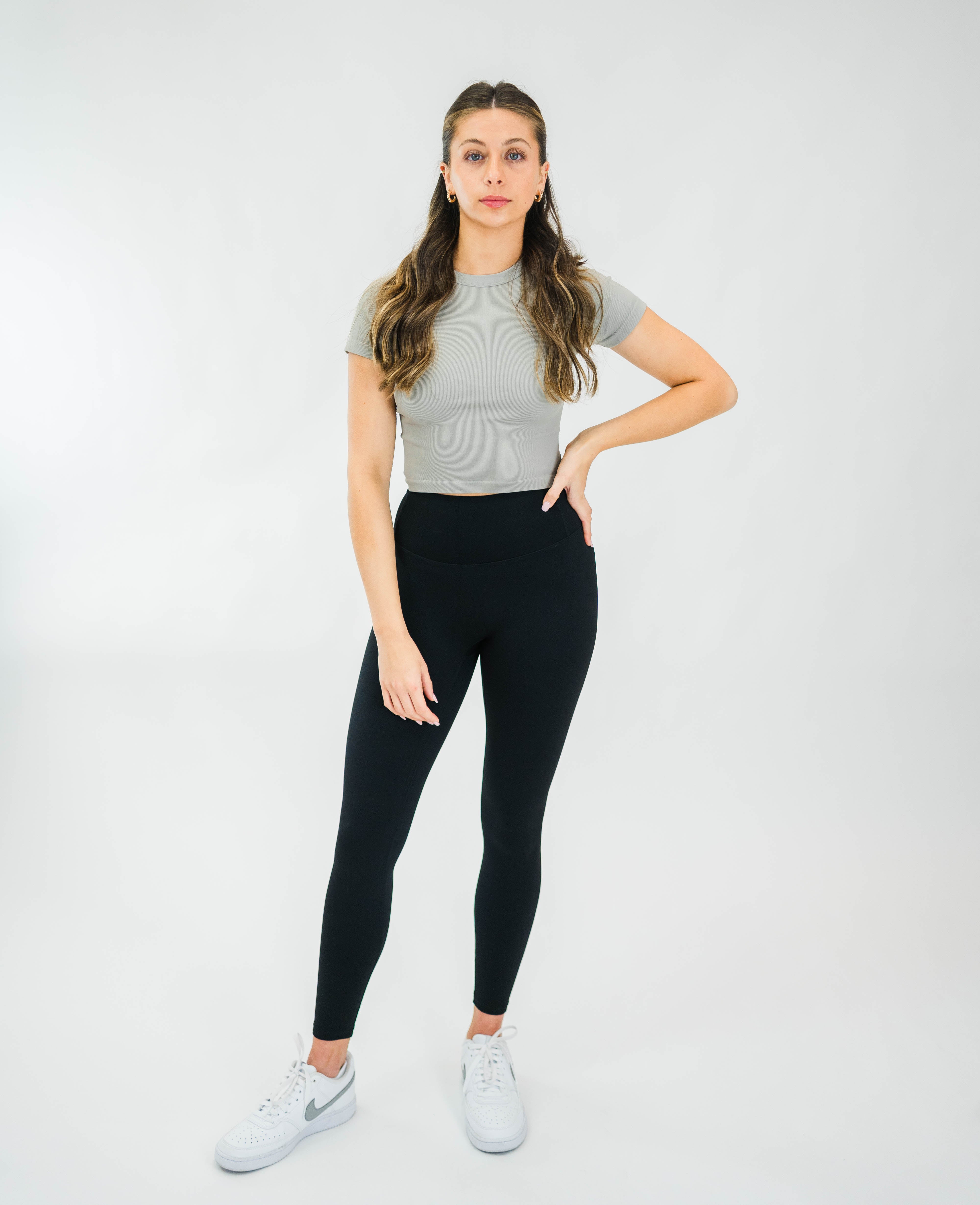Women's Micro-Ribbed S/S Top (Cloud) - Motier Lafayette 