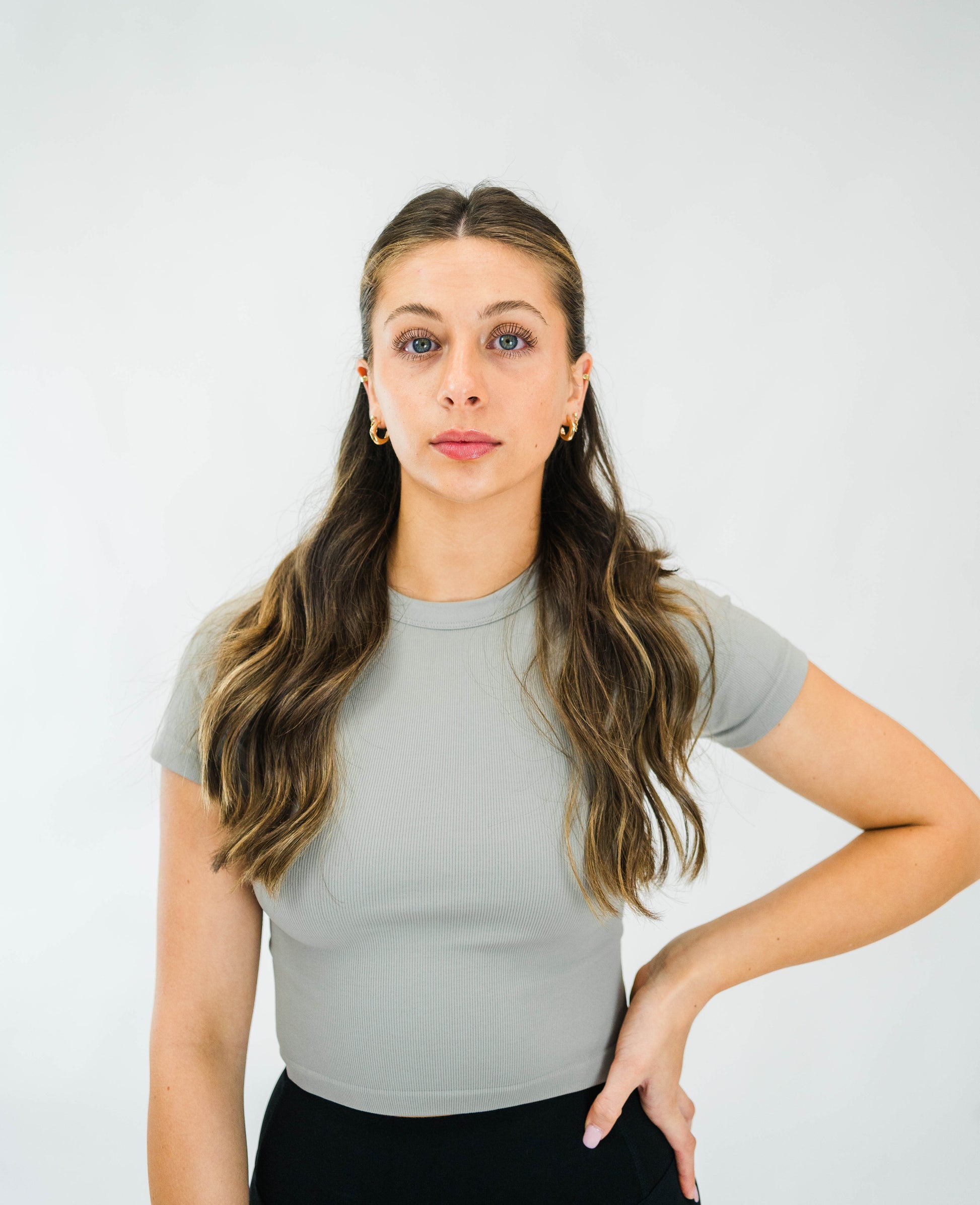 Women's Micro-Ribbed S/S Top (Cloud) - Motier Lafayette 