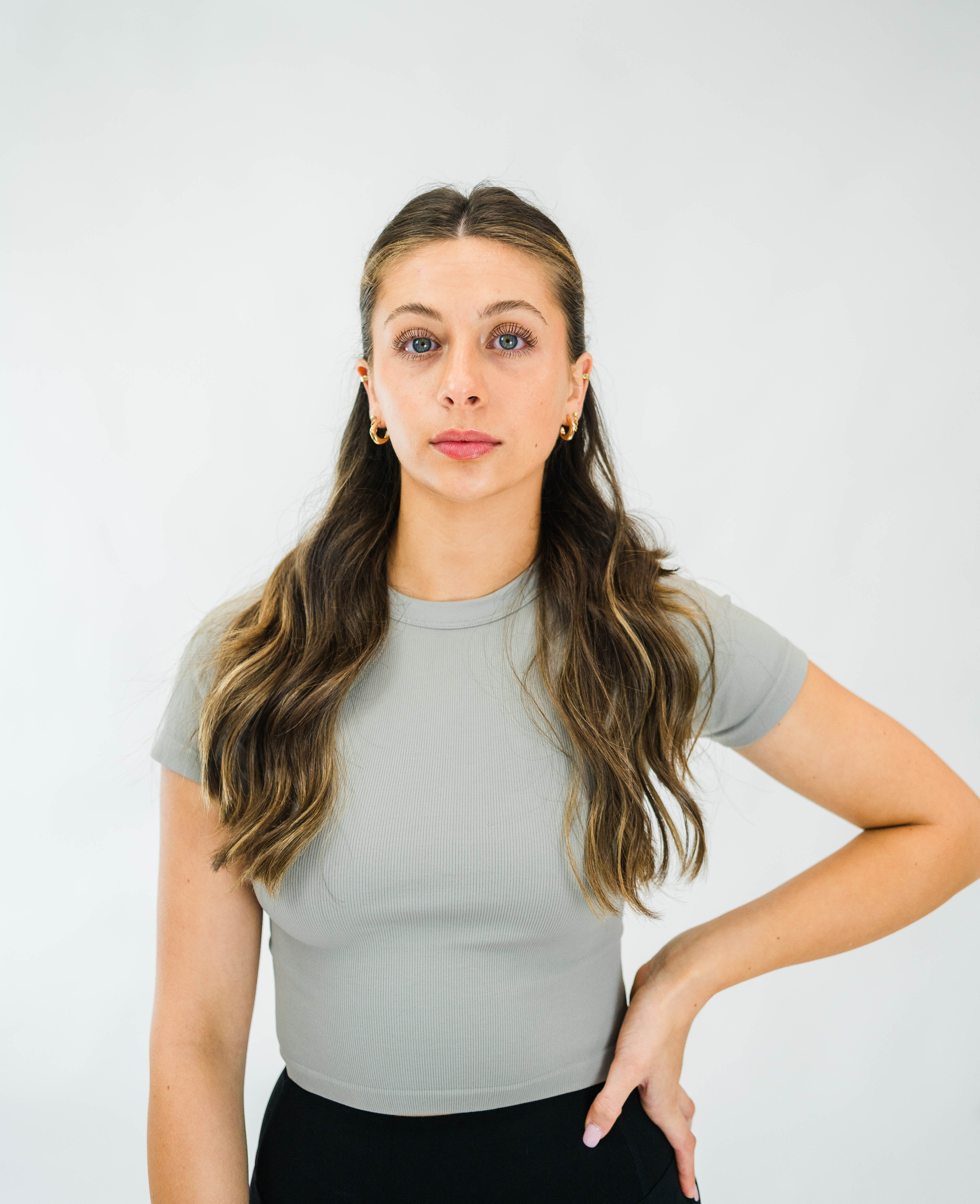 Women's Micro-Ribbed S/S Top (Cloud) - Motier Lafayette 