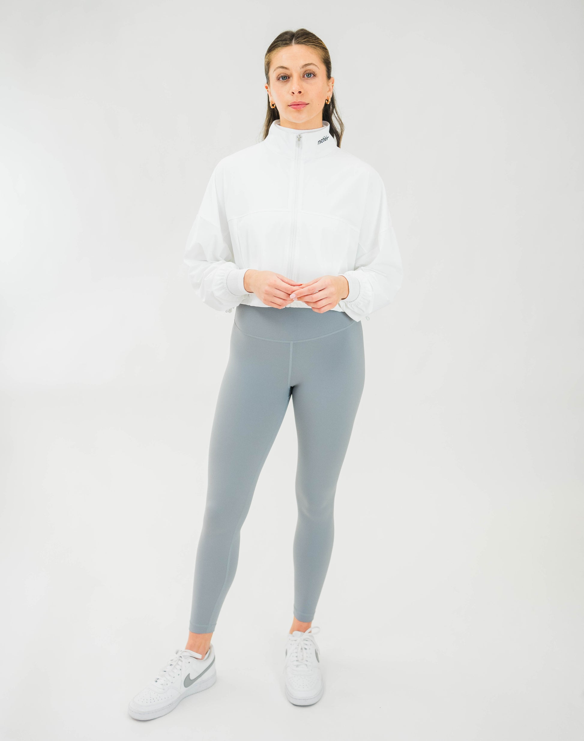The Motier Core Cropped Active Pullover (White) - Motier Lafayette 