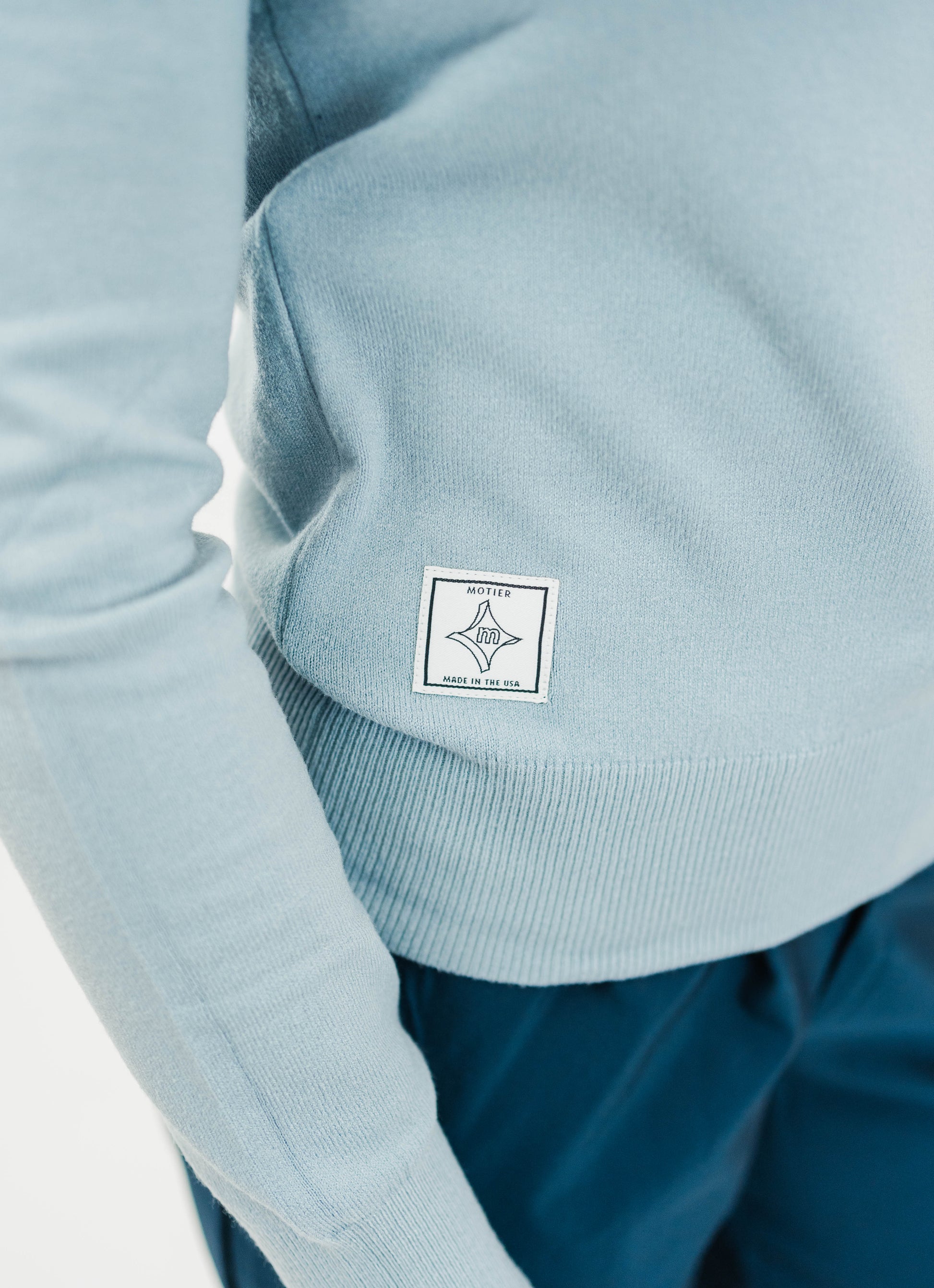 The Motier Women's L/S Mock Sweater (Sky Blue) - Motier Lafayette 