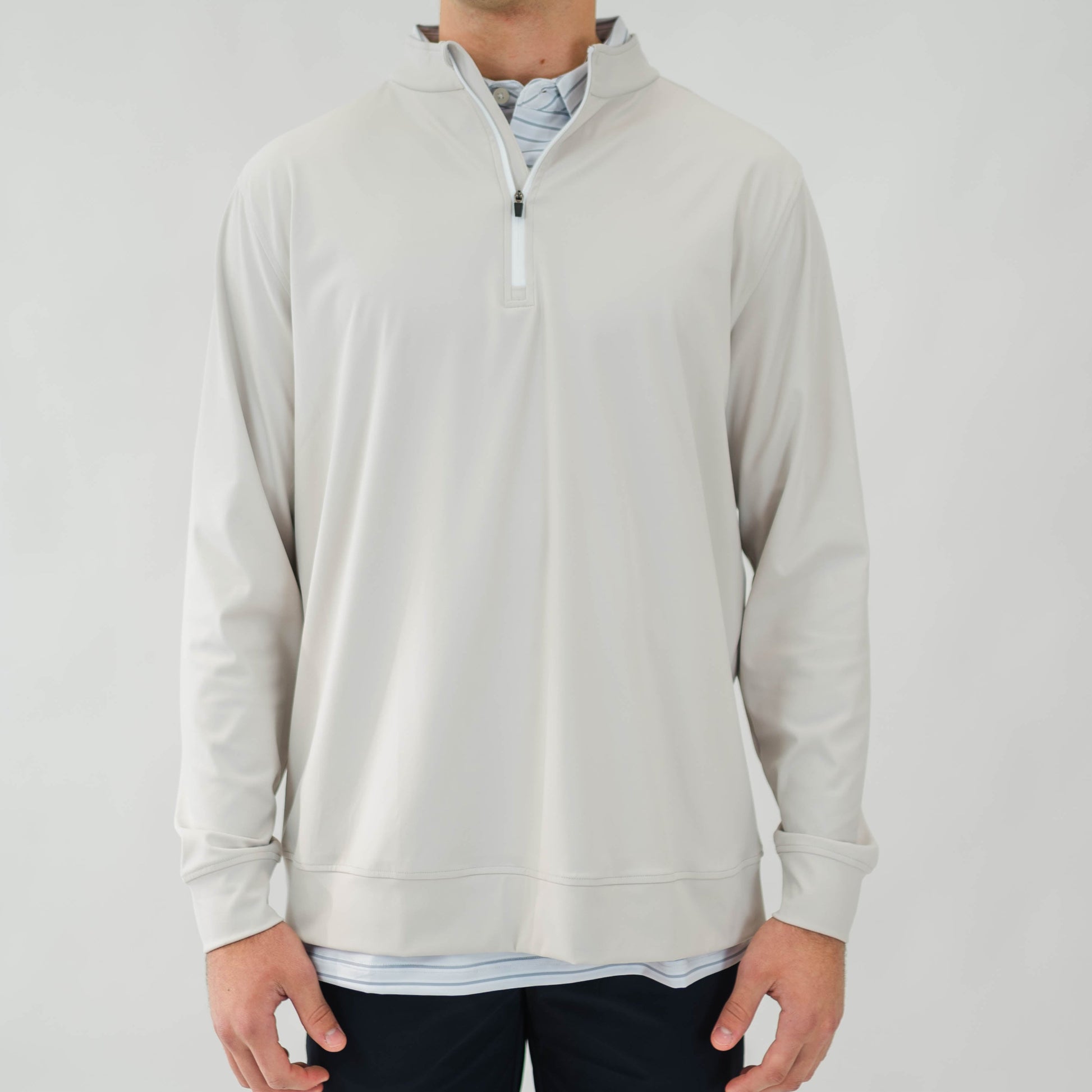 The Riviera Quarter Zip (Smoke) - Motier Lafayette 