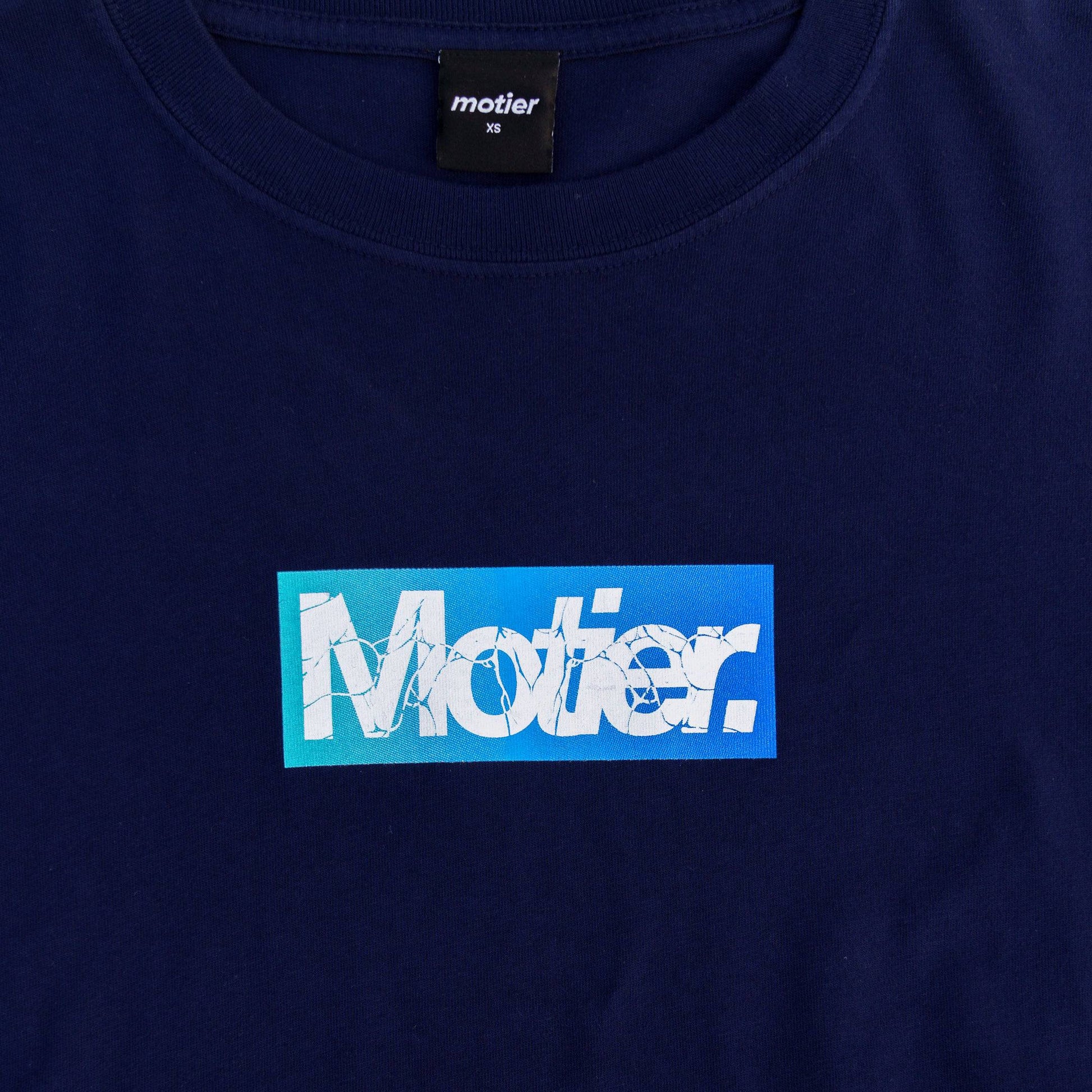 Shockwave Box Logo Luxe Tee (Navy) - Motier Lafayette 