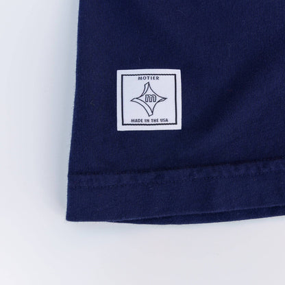 Shockwave Box Logo Luxe Tee (Navy) - Motier Lafayette 