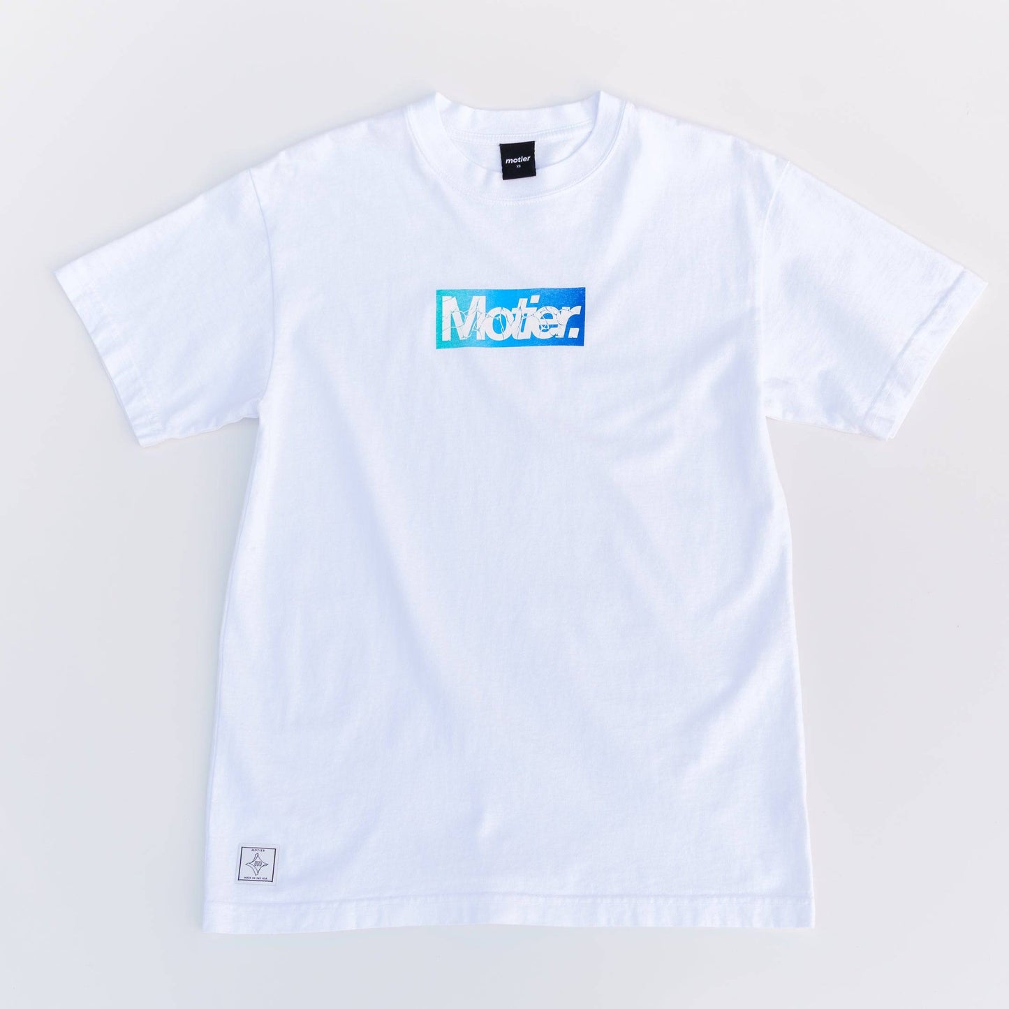Shockwave Box Logo Luxe Tee (White) - Motier Lafayette 