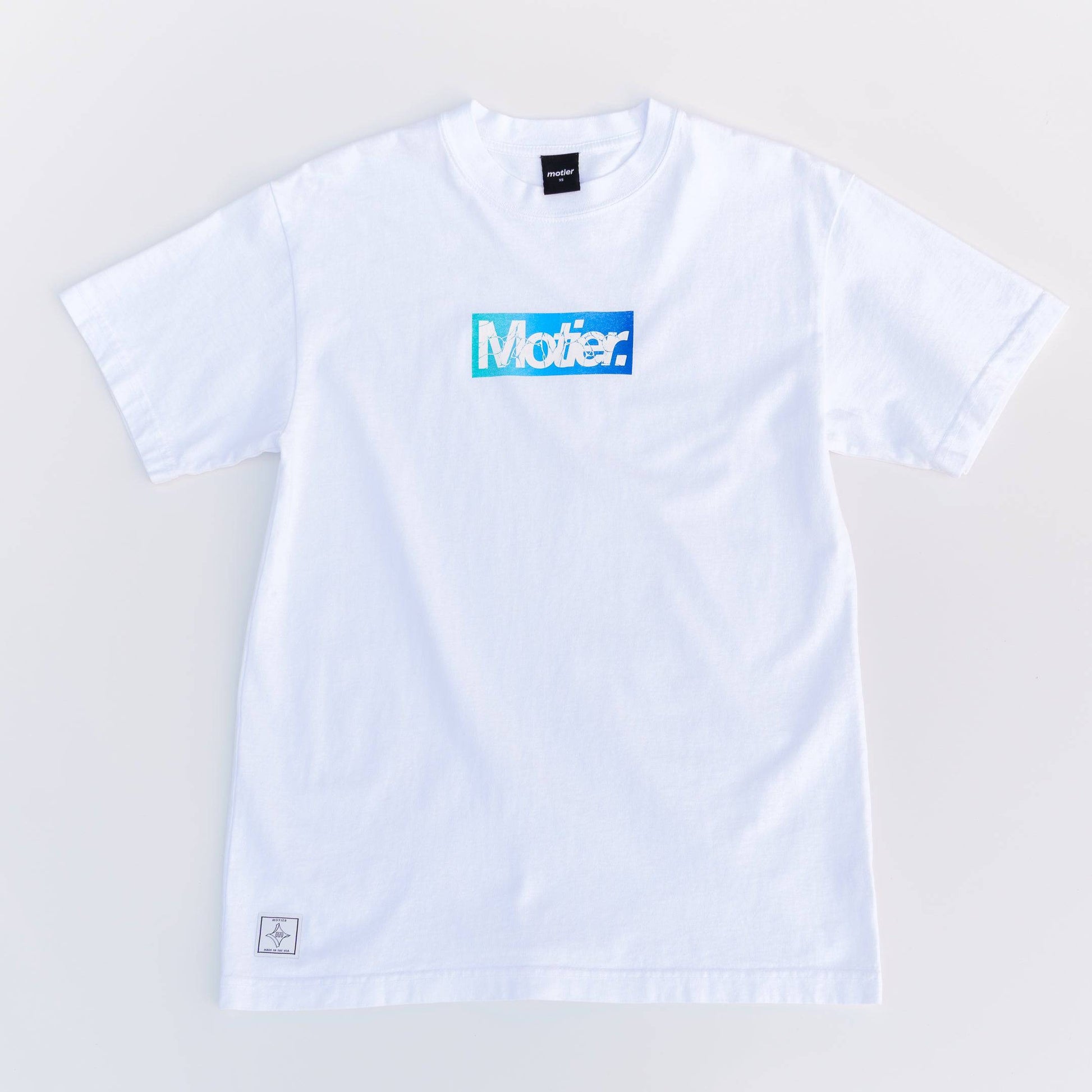 Shockwave Box Logo Luxe Tee (White) - Motier Lafayette 