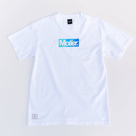 Shockwave Box Logo Luxe Tee (White) - Motier Lafayette 