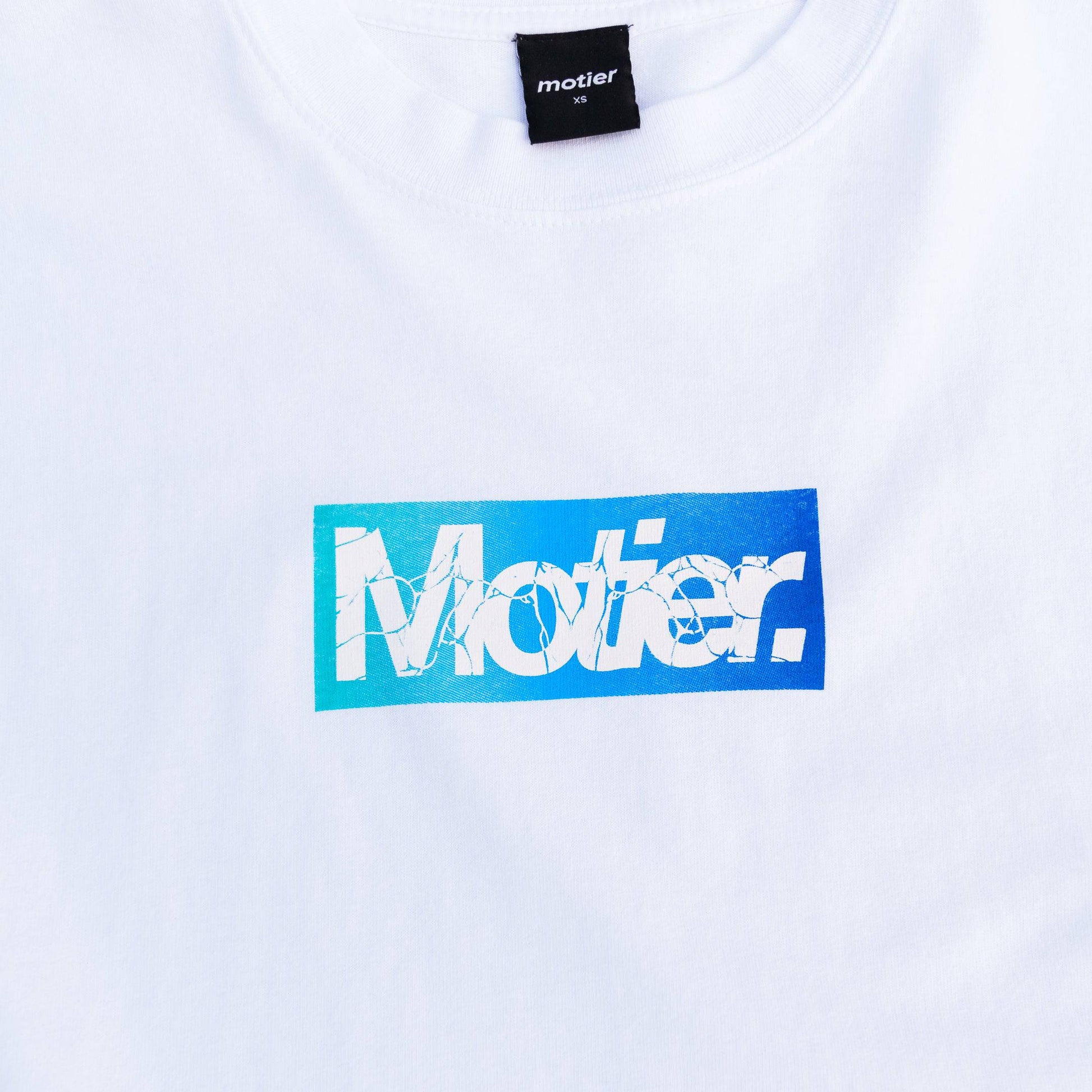 Shockwave Box Logo Luxe Tee (White) - Motier Lafayette 