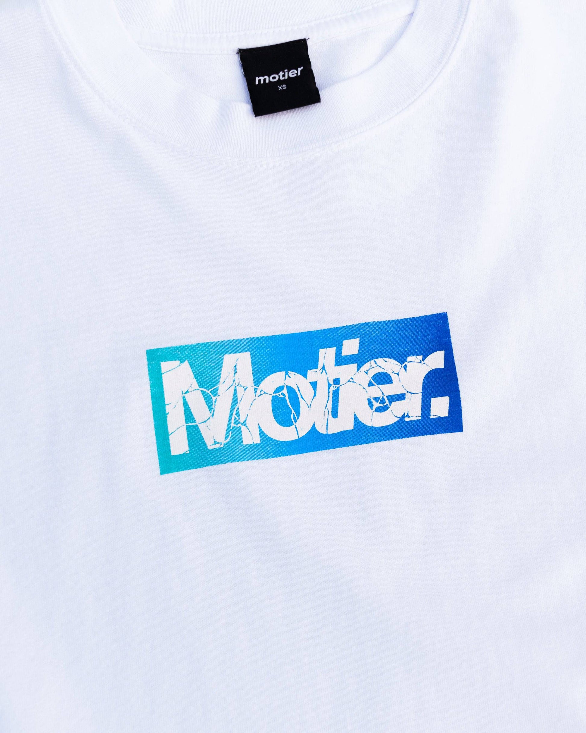 Shockwave Box Logo Luxe Tee (White) - Motier Lafayette 