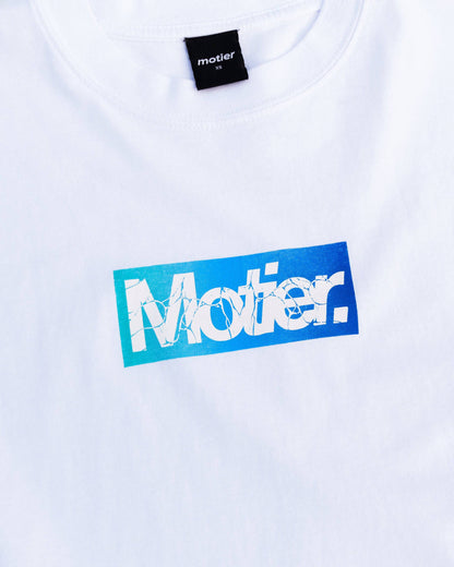 Shockwave Box Logo Luxe Tee (White) - Motier Lafayette 