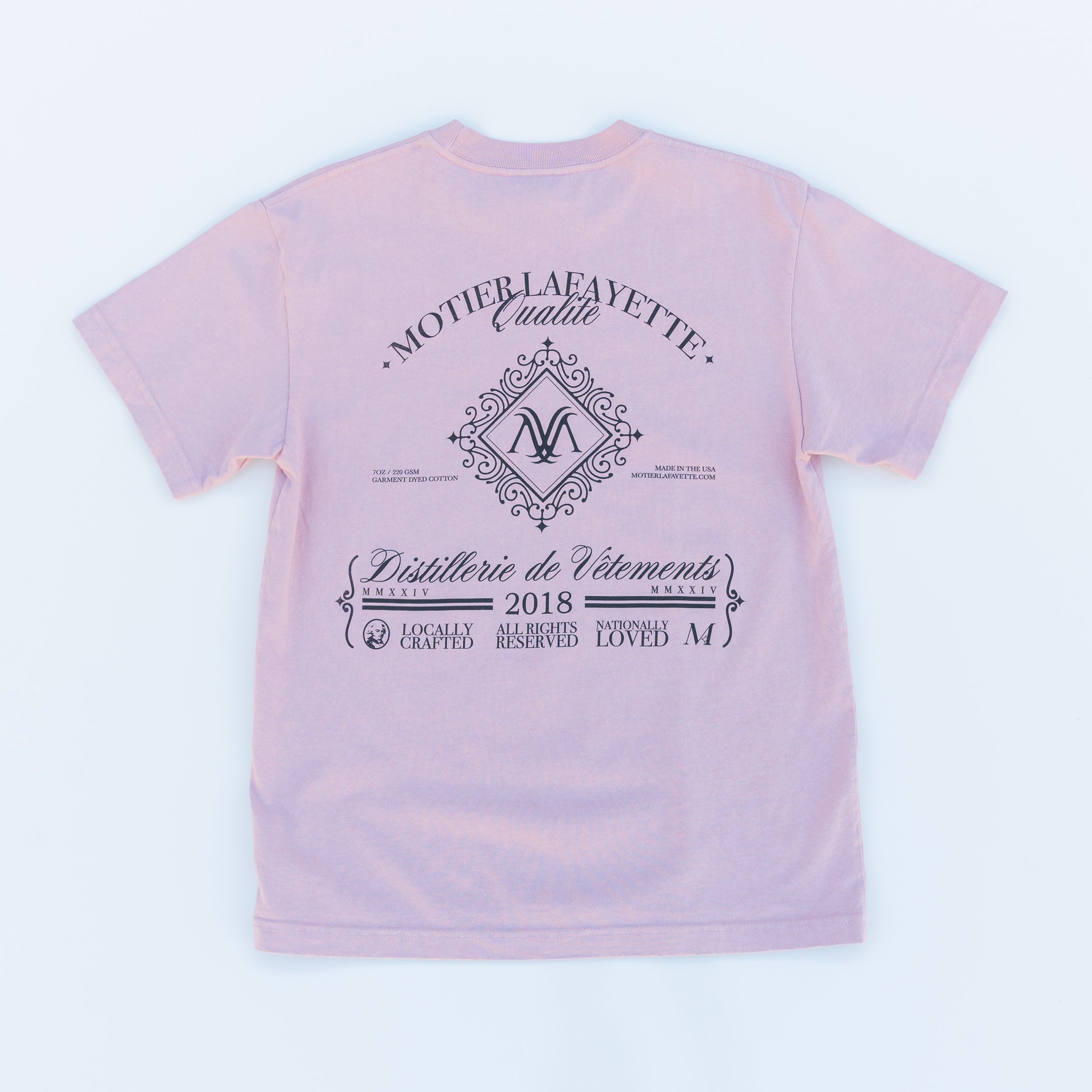 The Distillerie Luxe S/S Tee (Pale Mauve) - Motier Lafayette 