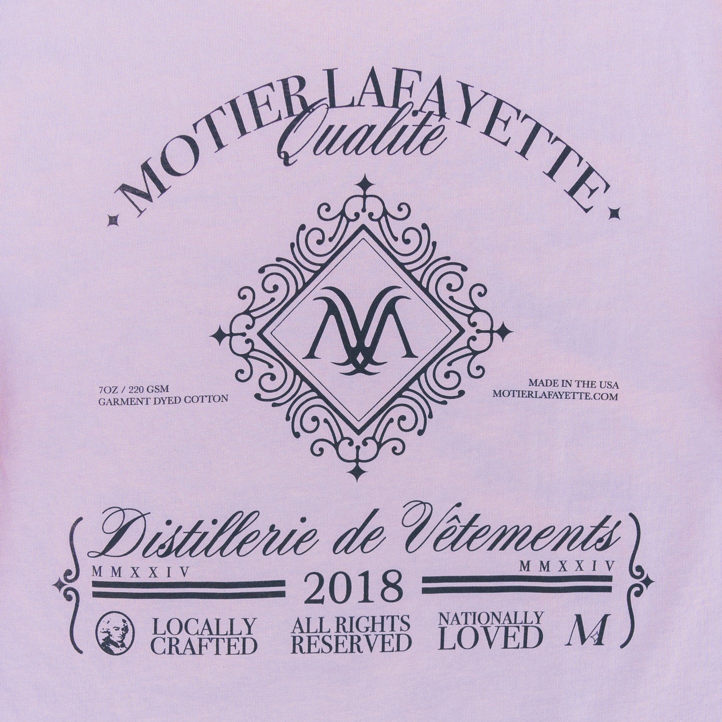The Distillerie Luxe S/S Tee (Pale Mauve) - Motier Lafayette 