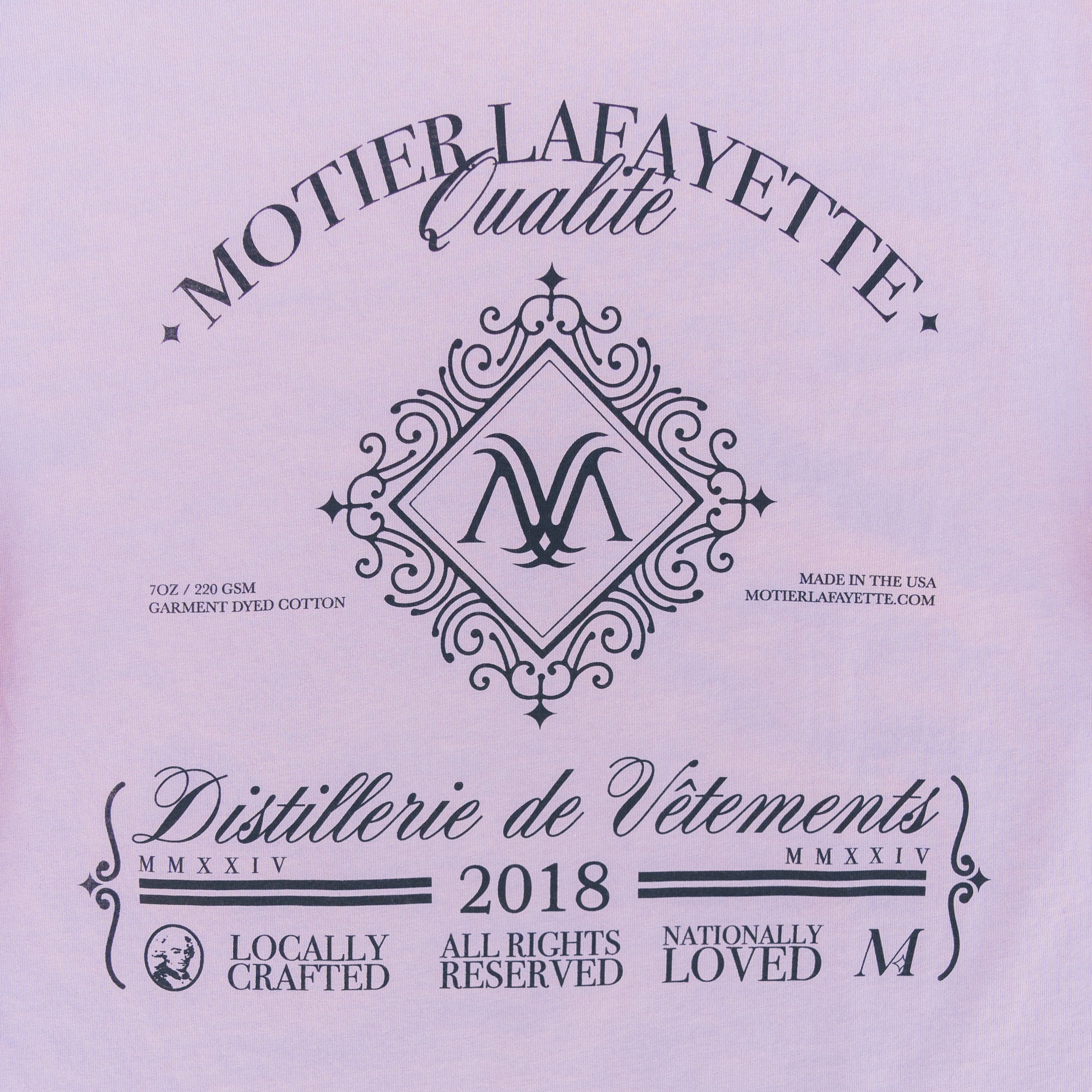 The Distillerie Luxe S/S Tee (Pale Mauve) - Motier Lafayette 