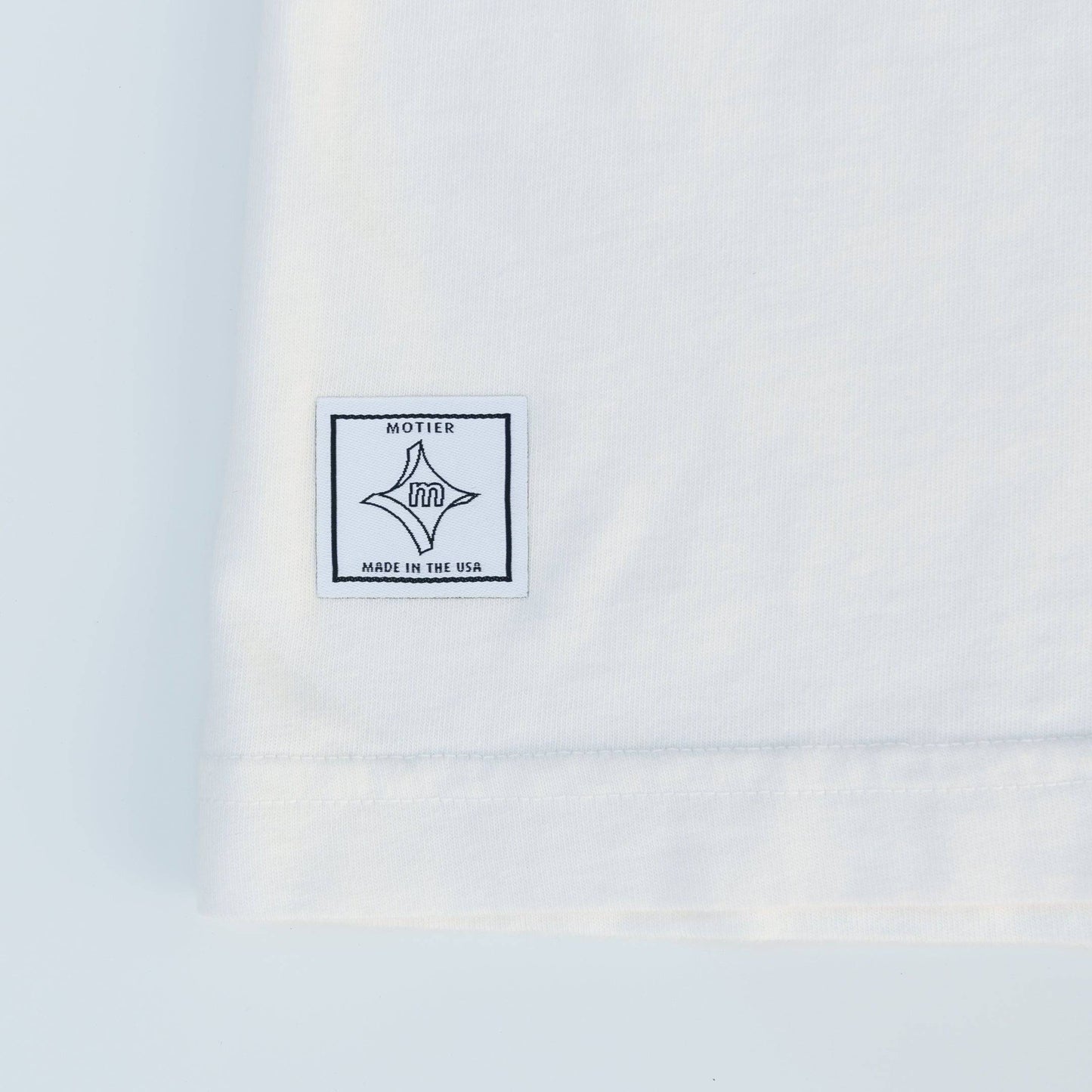 The Pin Script Embroidery Luxe Tee (Snow White) - Motier Lafayette 