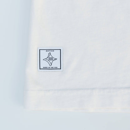 The Pin Script Embroidery Luxe Tee (Snow White) - Motier Lafayette 