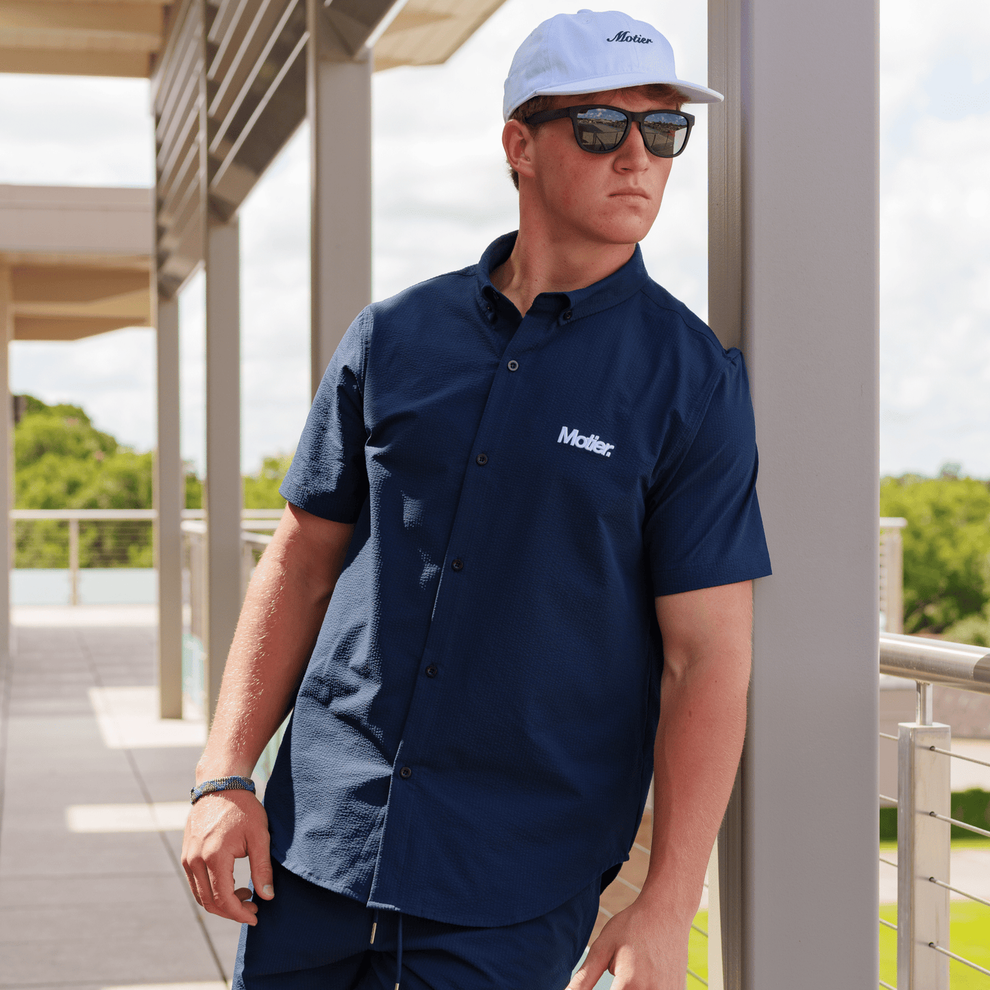 The Winston Seersucker Button Down (Navy) - Motier Lafayette 