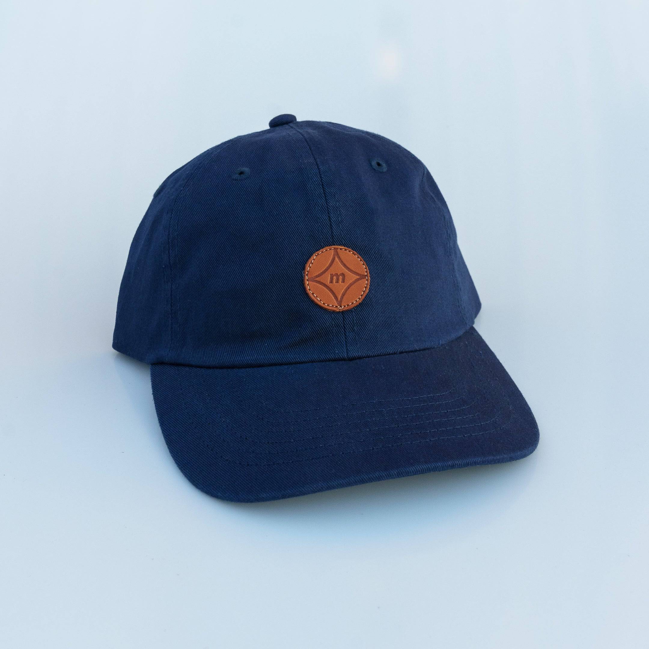Leather Patch Dad Hat (Navy) - Motier Lafayette 