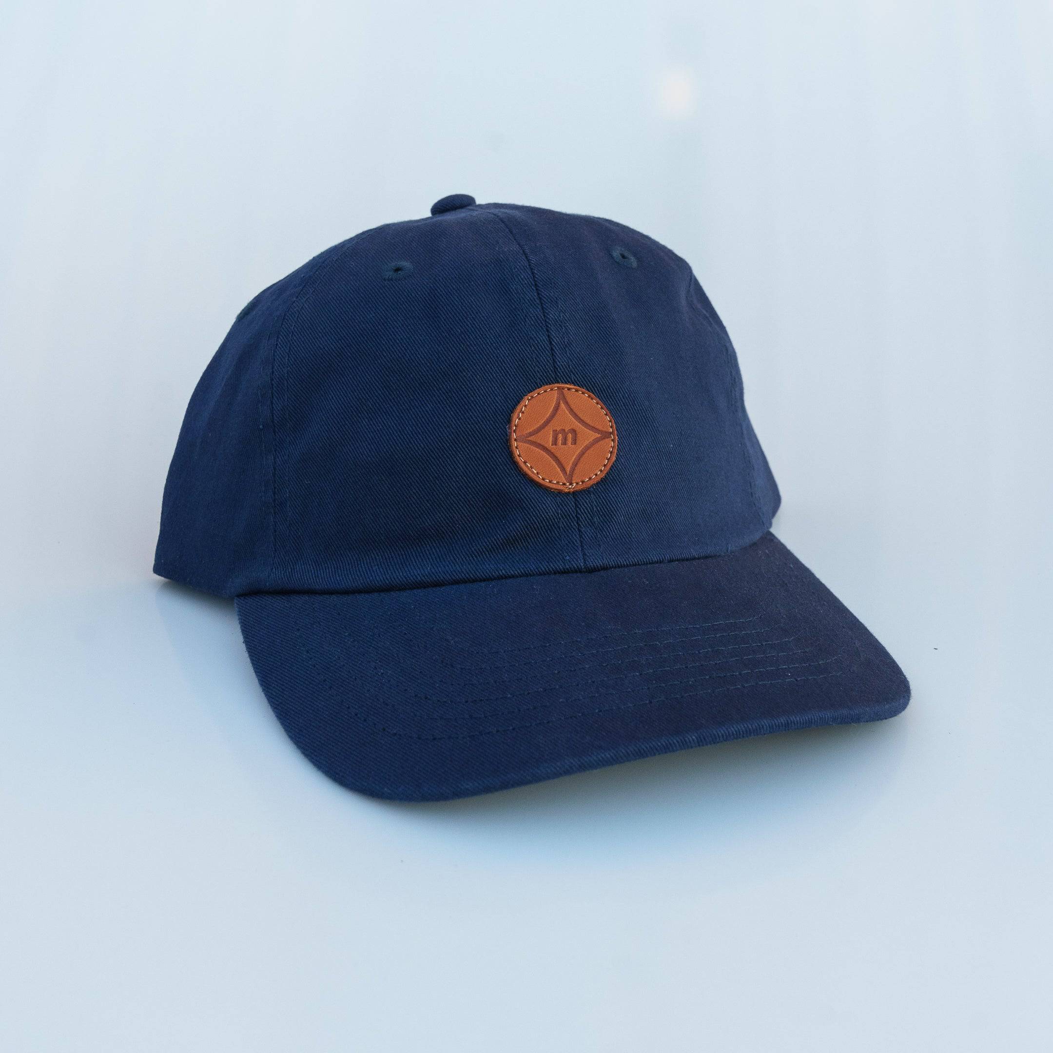 Leather Patch Dad Hat (Navy) - Motier Lafayette 