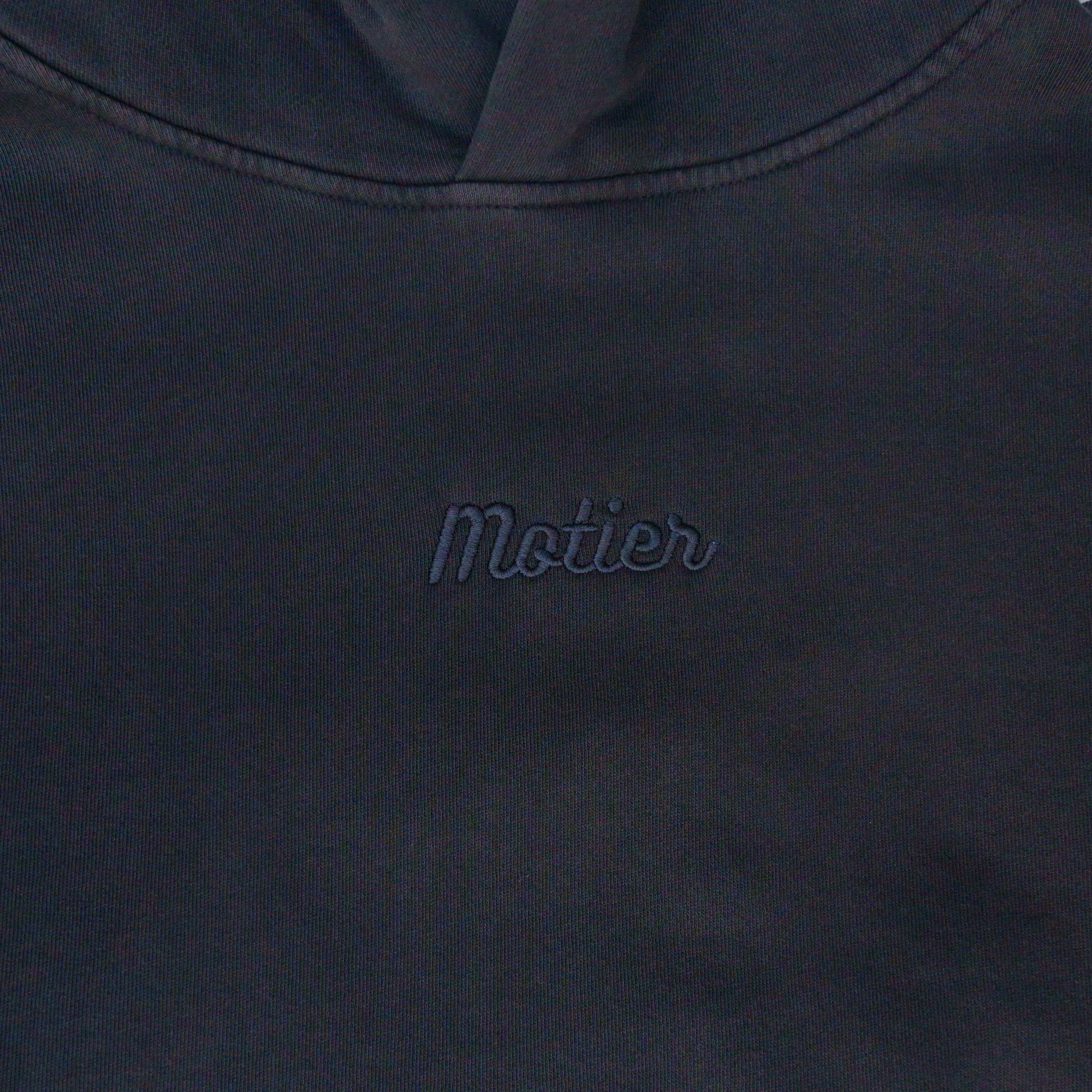Pin Script Embroidered Luxe Hoodie (Eclipse)