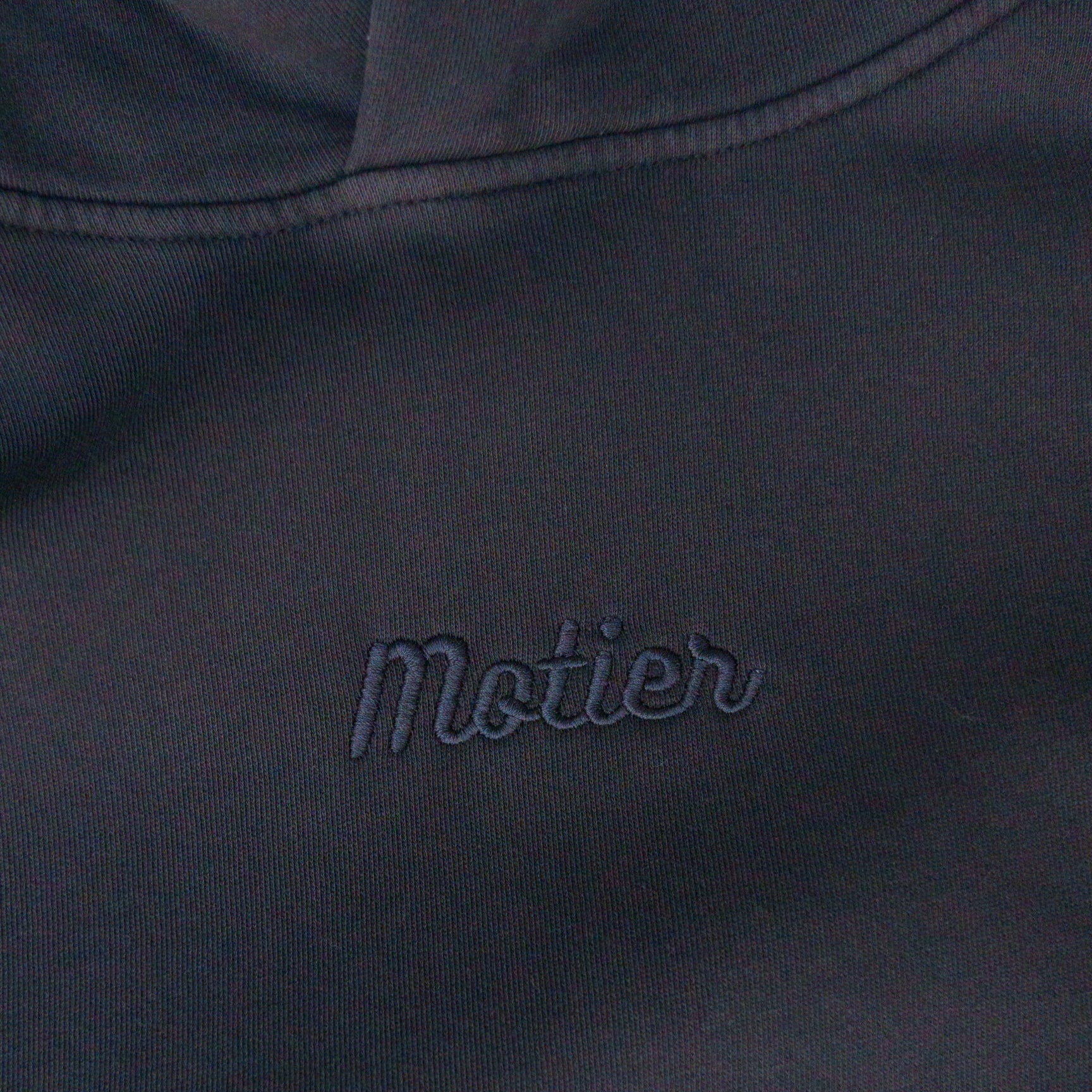 Pin Script Embroidered Luxe Hoodie (Eclipse)
