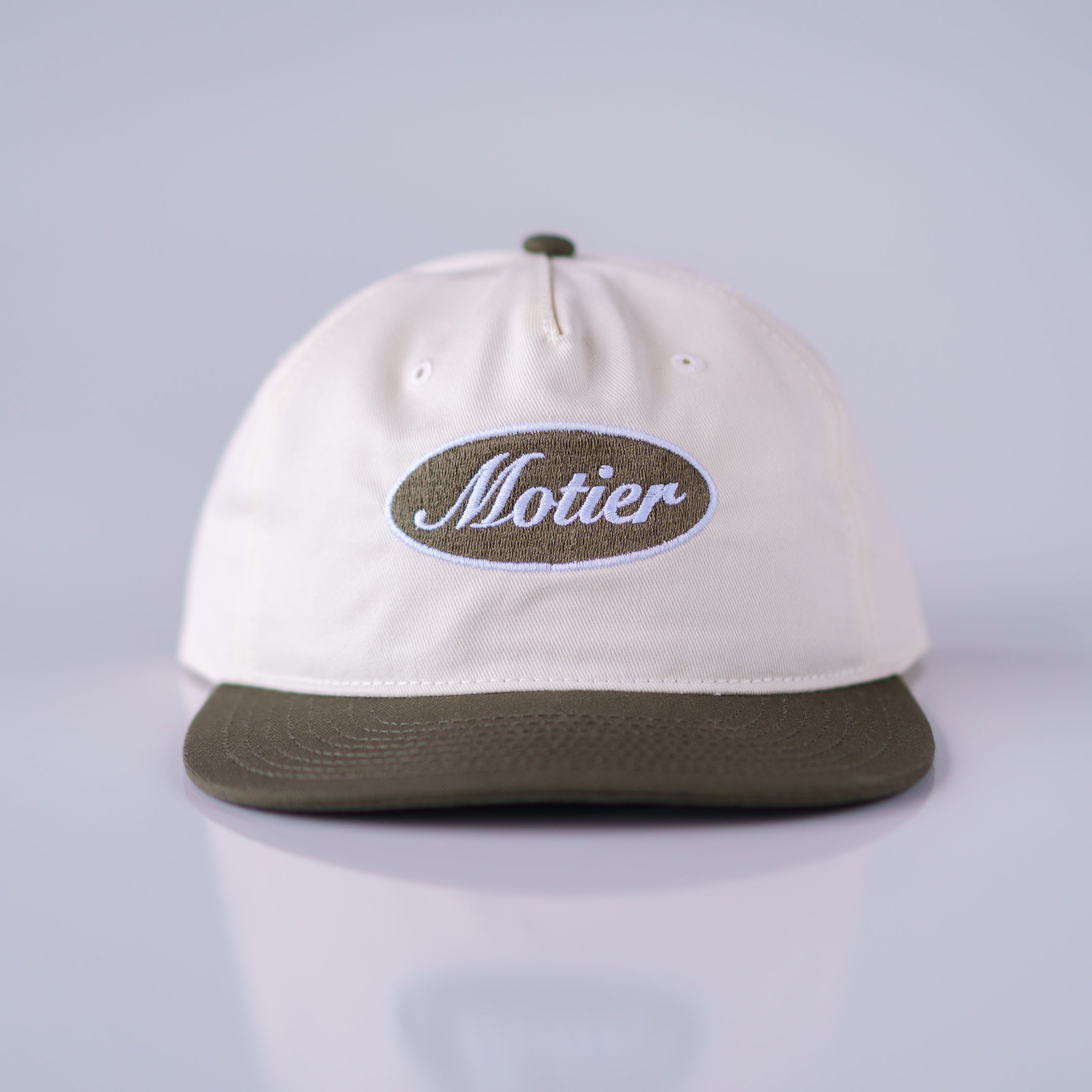 Old School Shop Snapback (Cream/Vintage Olive)