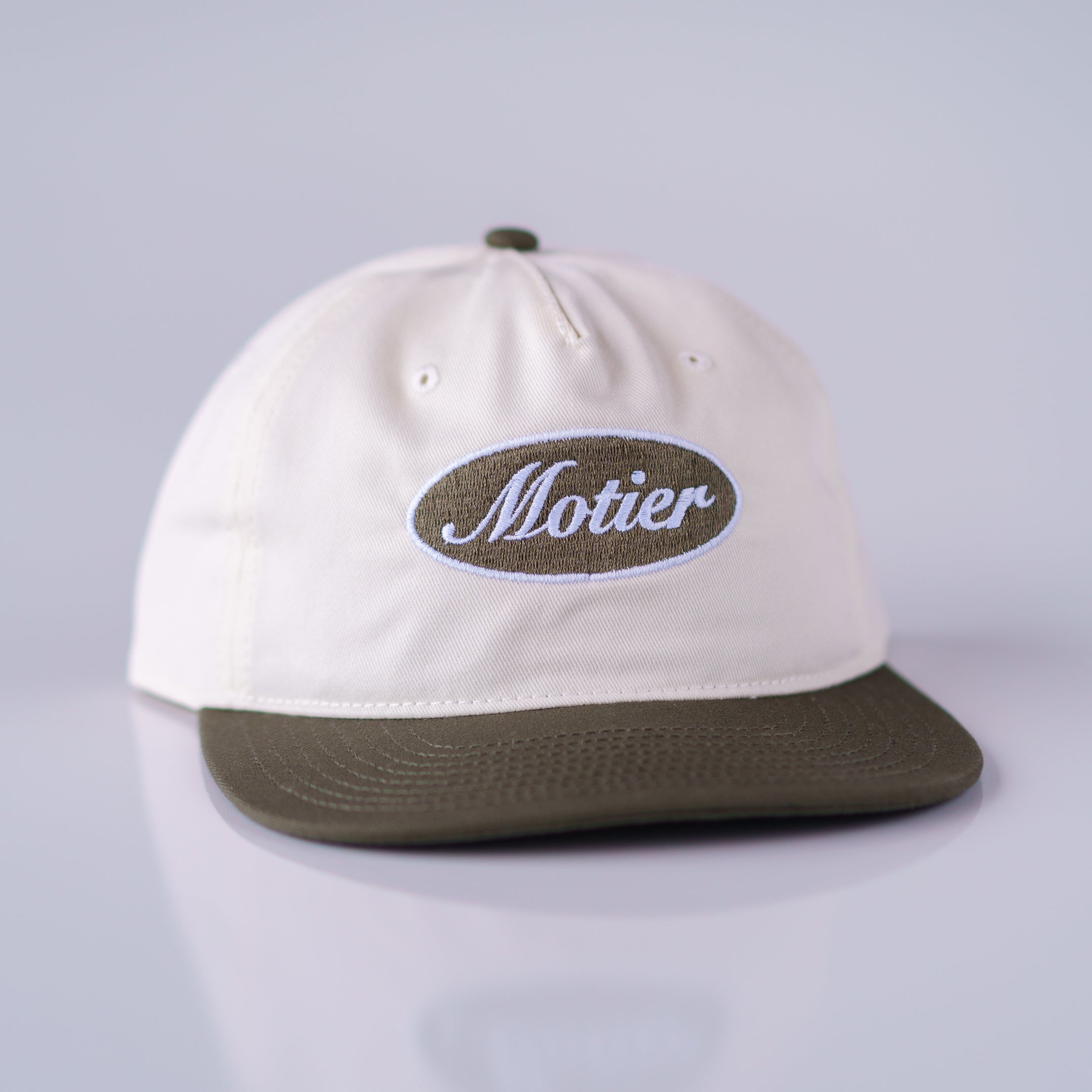 Old School Shop Snapback (Cream/Vintage Olive)