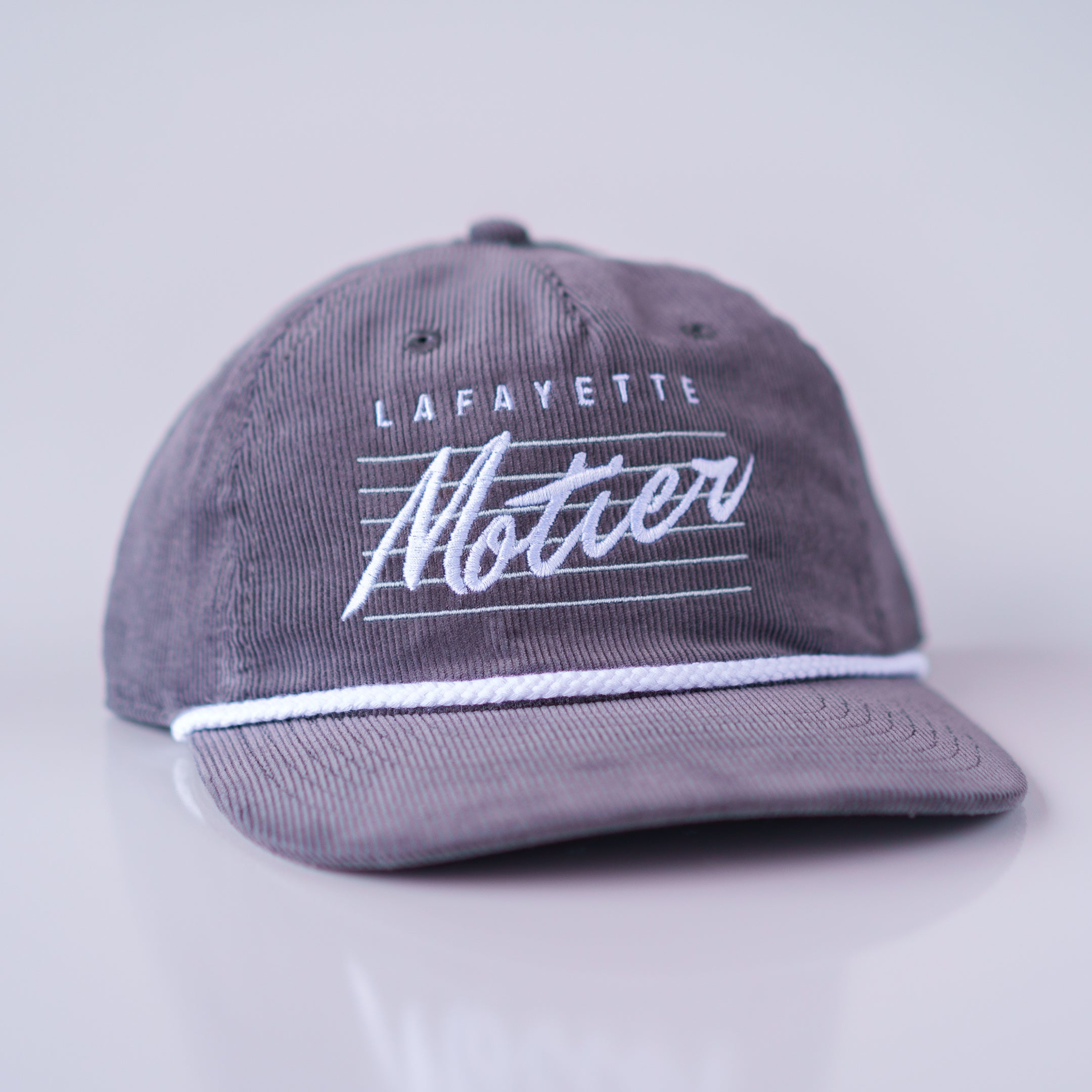 Retro Lafayette Roped Corduroy Snapback (Charcoal)