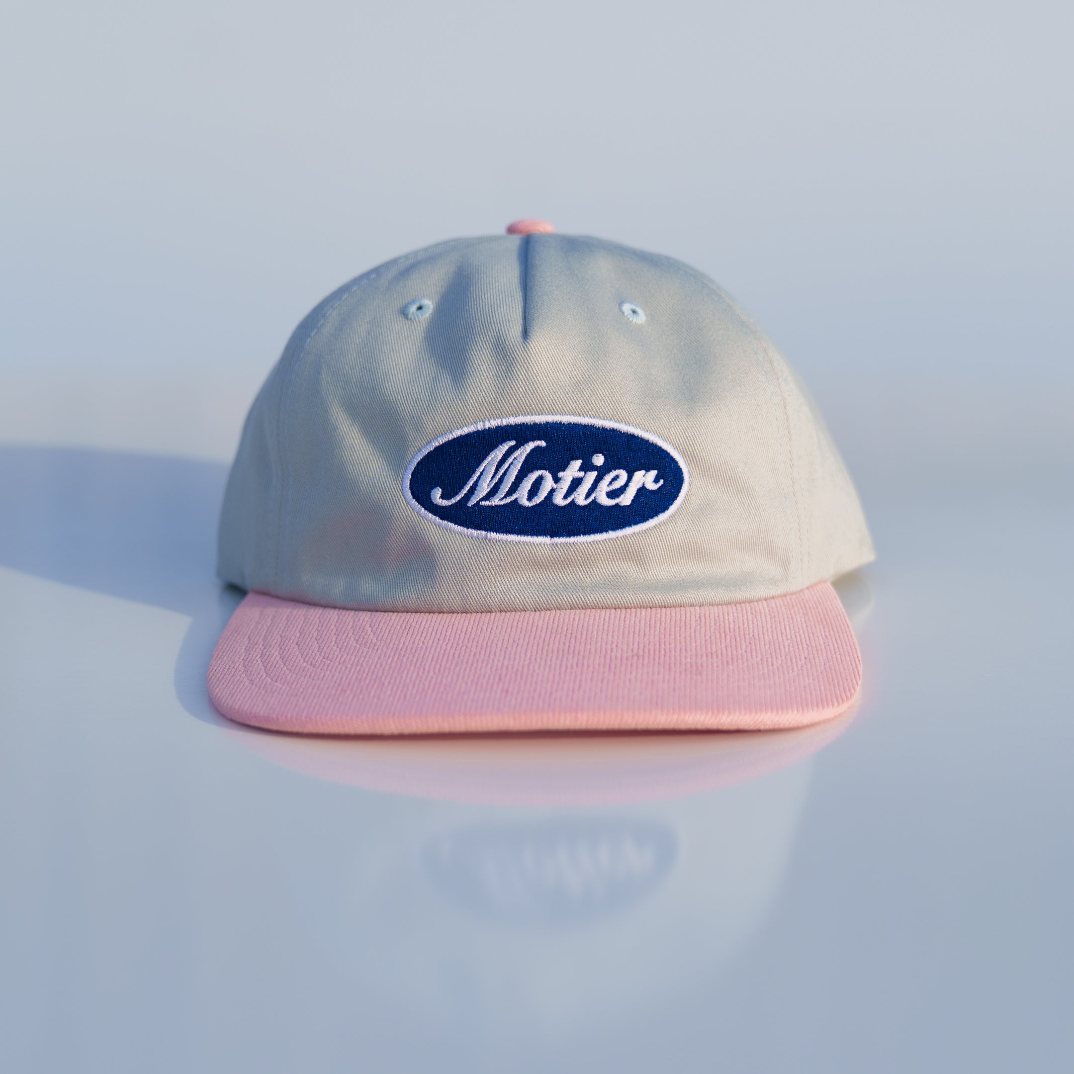 The Oval Script Strapback (Seafoam/Blush) - Motier Lafayette 