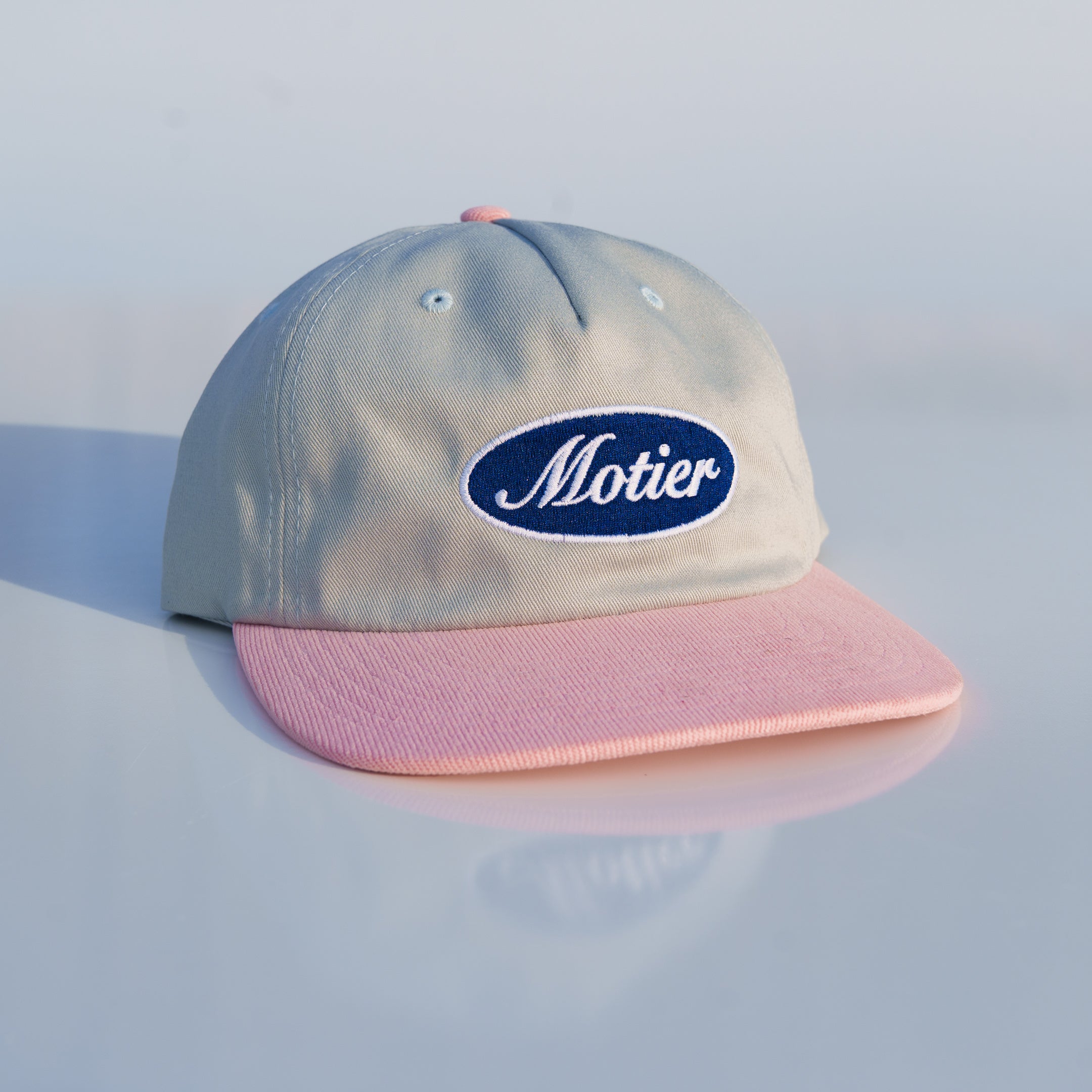 The Oval Script Strapback (Seafoam/Blush) - Motier Lafayette 