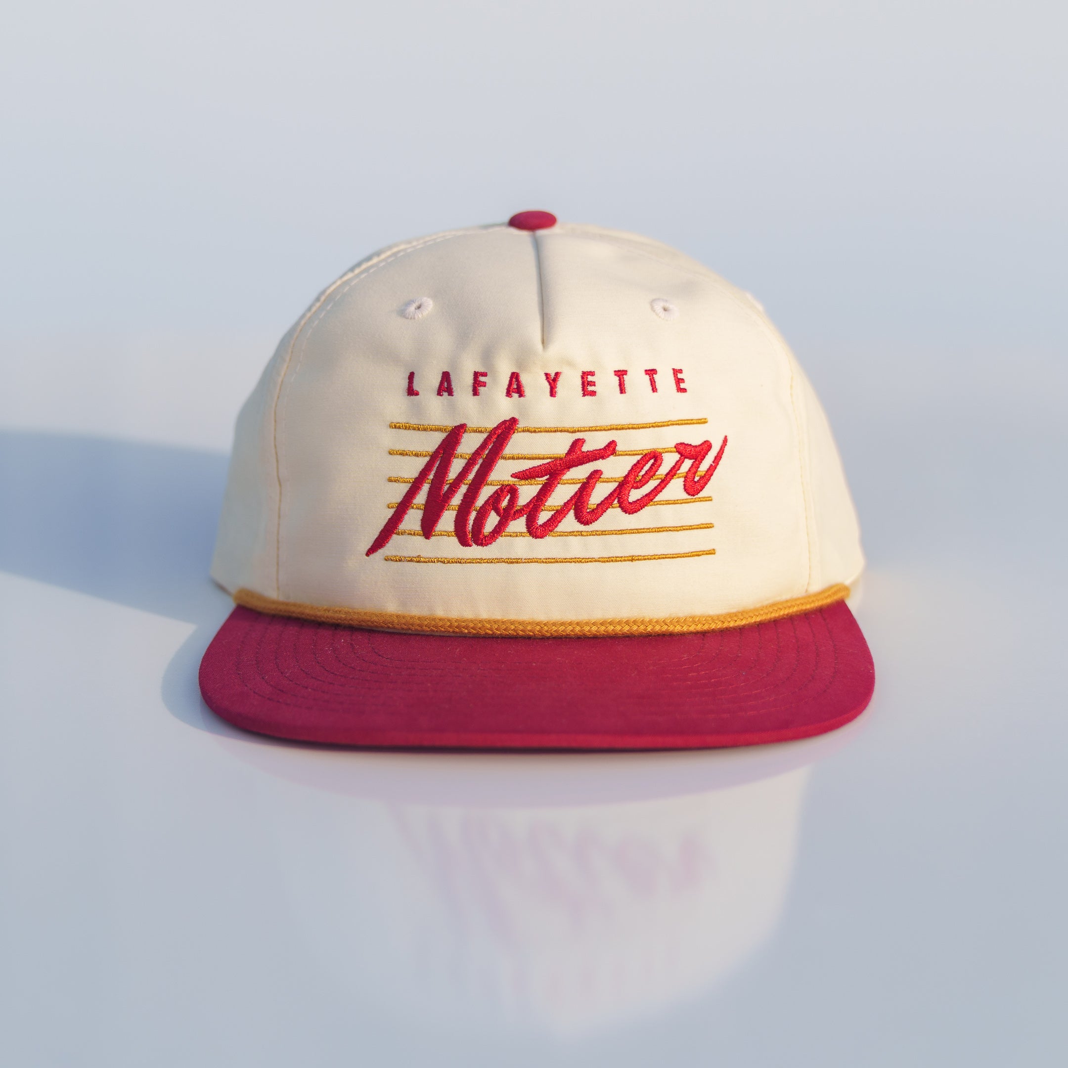 Retro Lafayette Roped Snapback (Crimson/Gold) - Motier Lafayette 