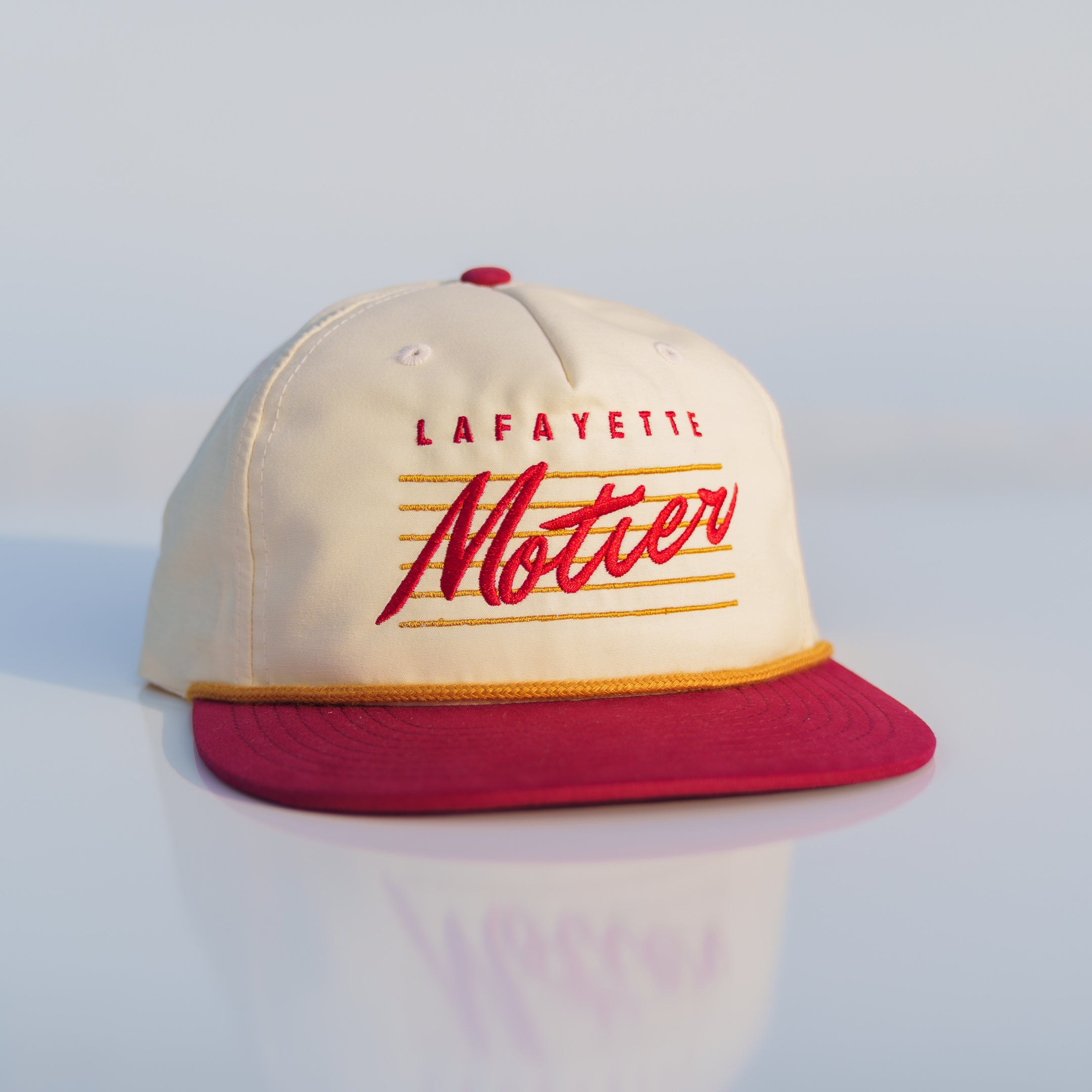 Retro Lafayette Roped Snapback (Crimson/Gold) - Motier Lafayette 